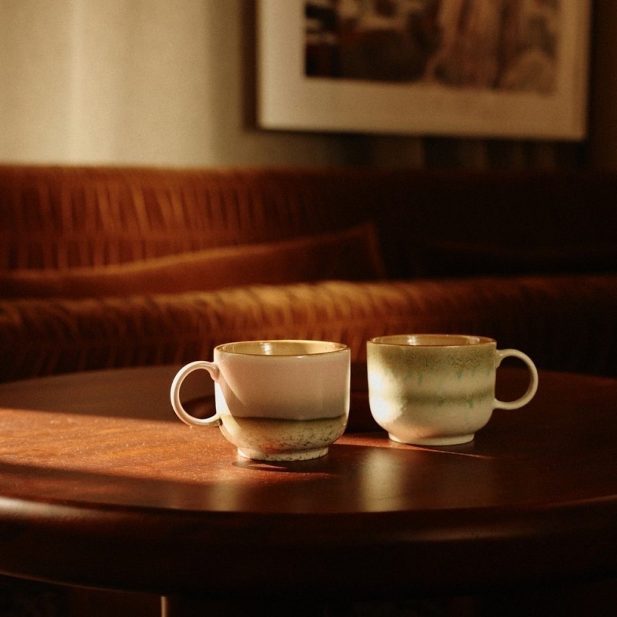 Mug grès artisanal Muse rose nude, HKLIVING
