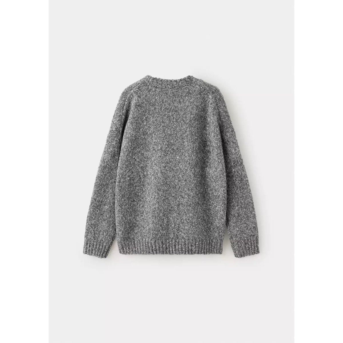 Pull-over chiné col rond gris chiné moyen, MANGO KIDS