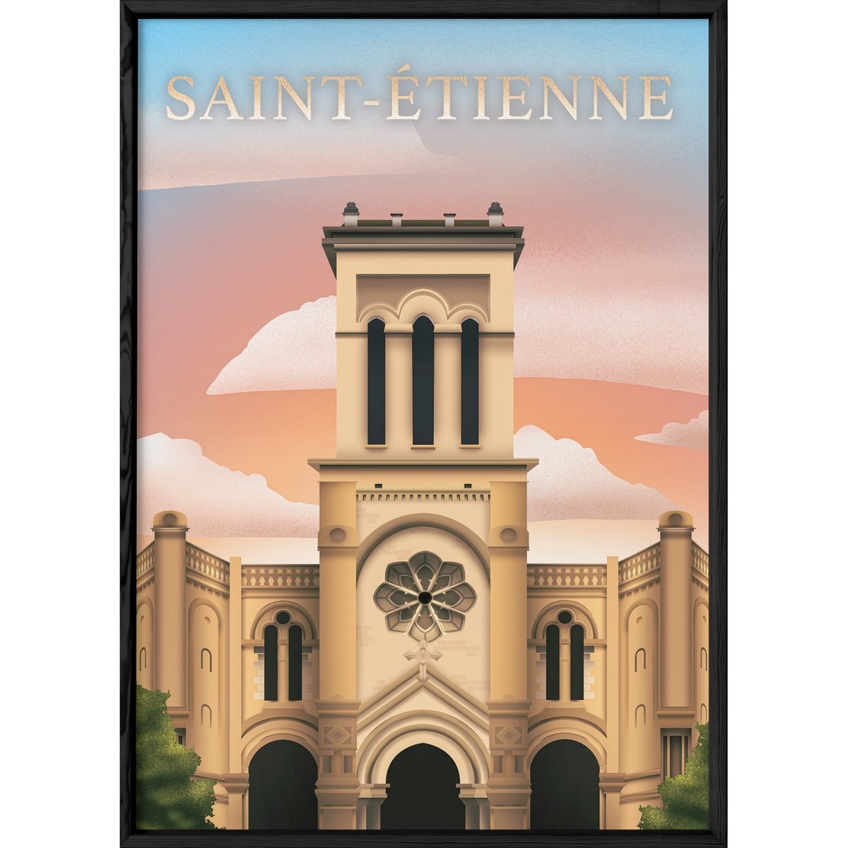Affiche ville Saint-Étienne blanc, L'AFFICHERIE