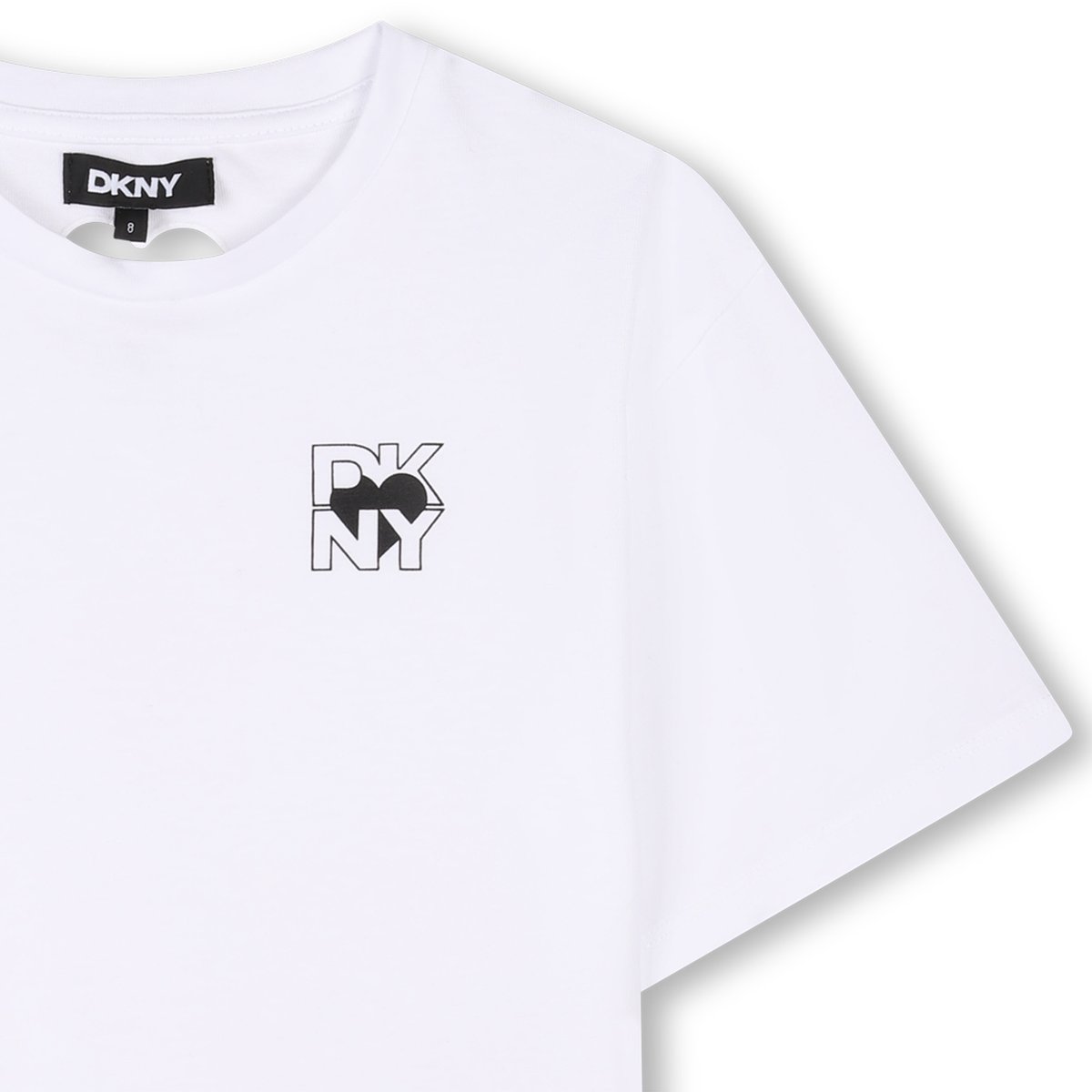T-shirt en coton à manches courtes blanc, DKNY