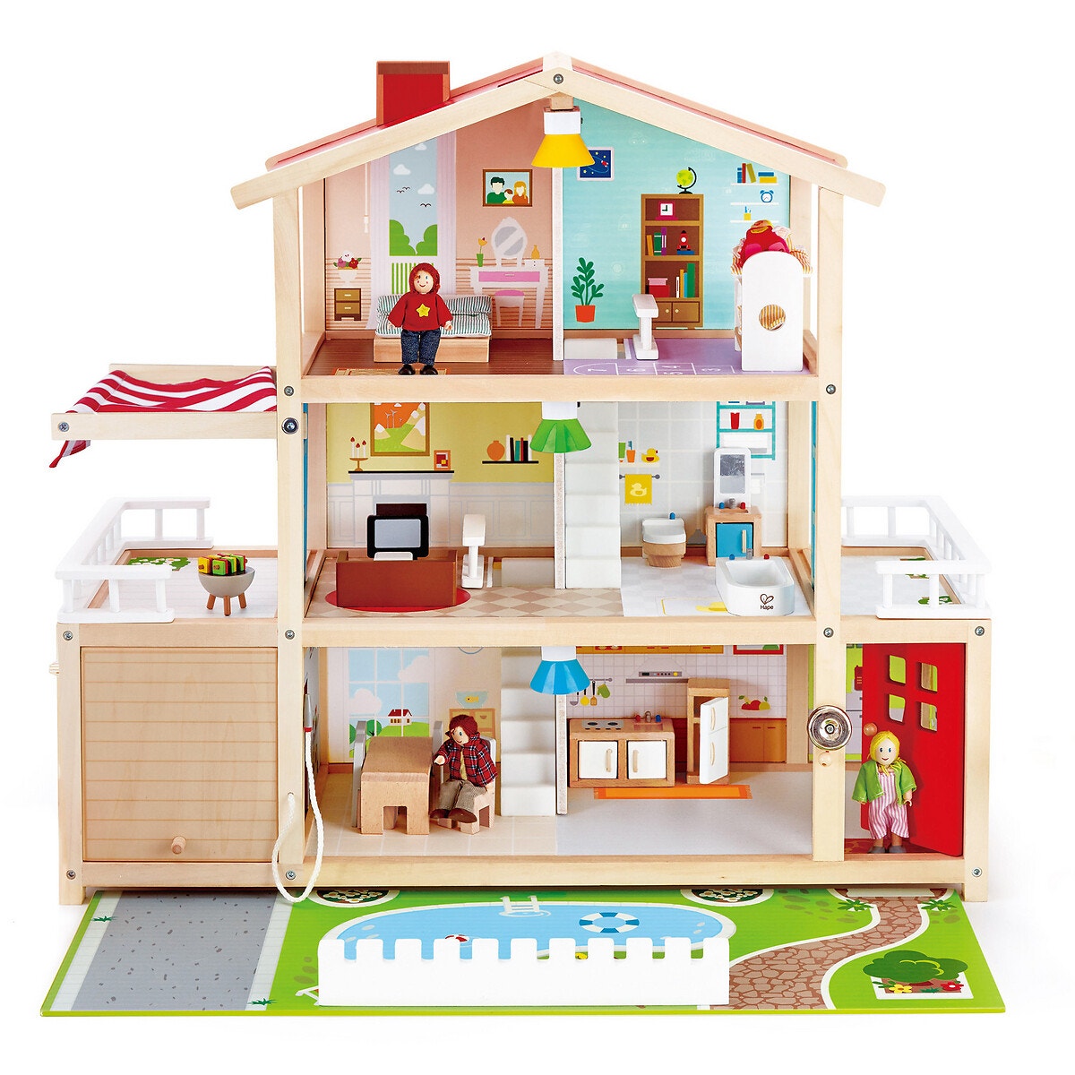 Villa de famille des poupées multicolore, HAPE