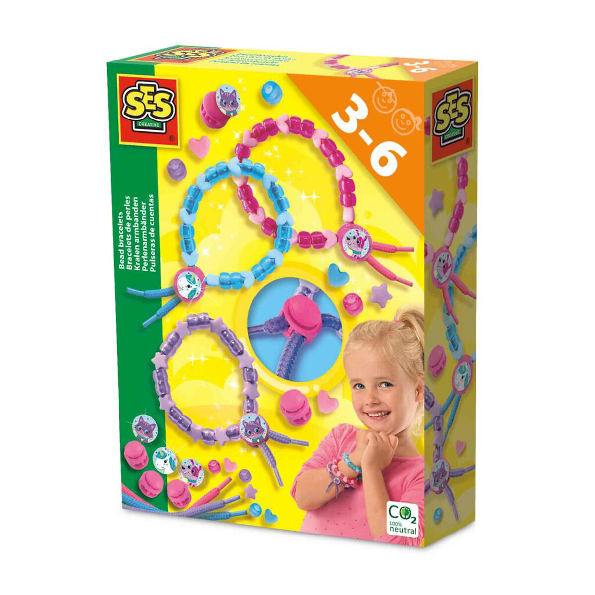 Brinquedo "Kit pulseiras de missangas", SES multicolor, SES