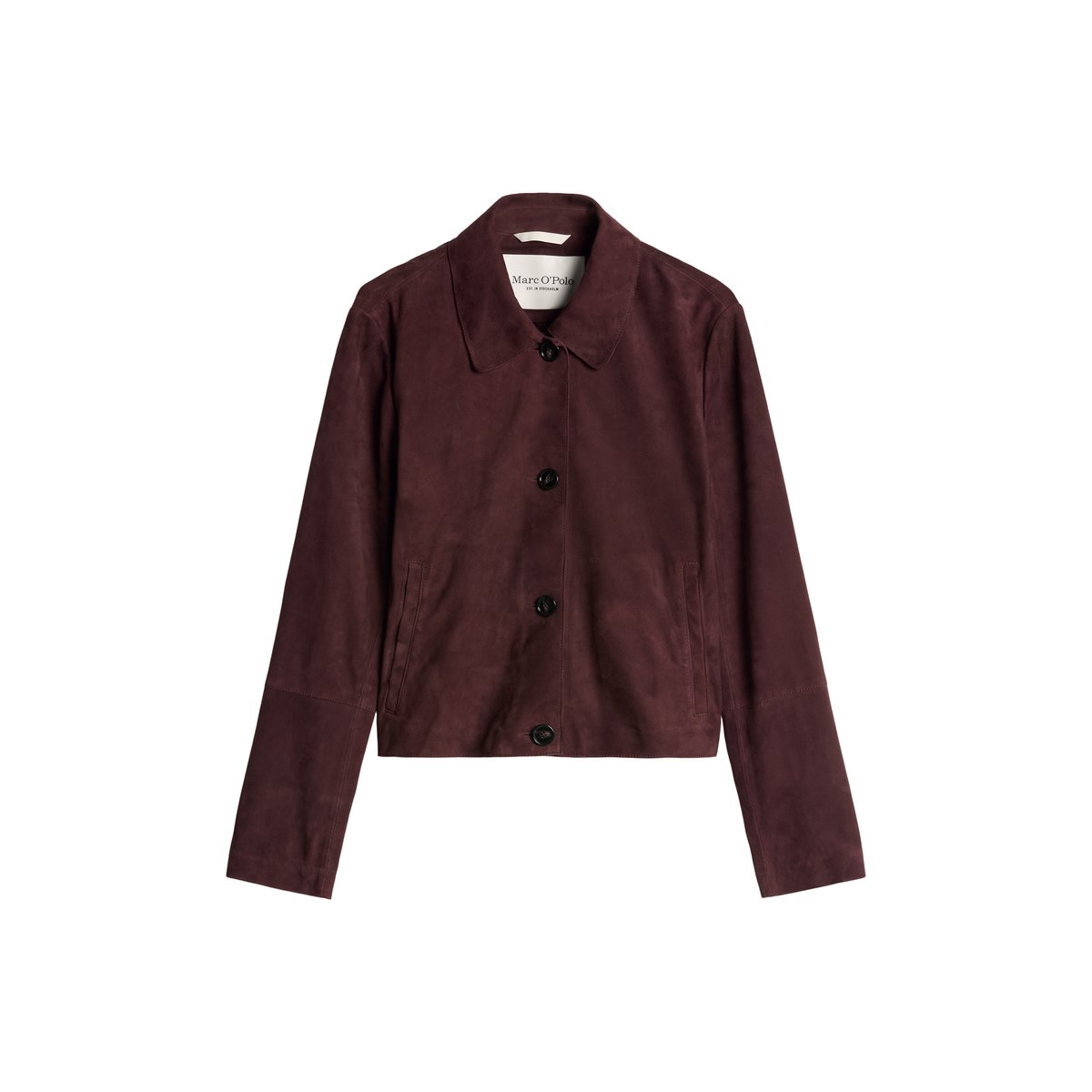 Veste en cuir velours fitted en cuir de chèvre souple rouge, MARC O'POLO
