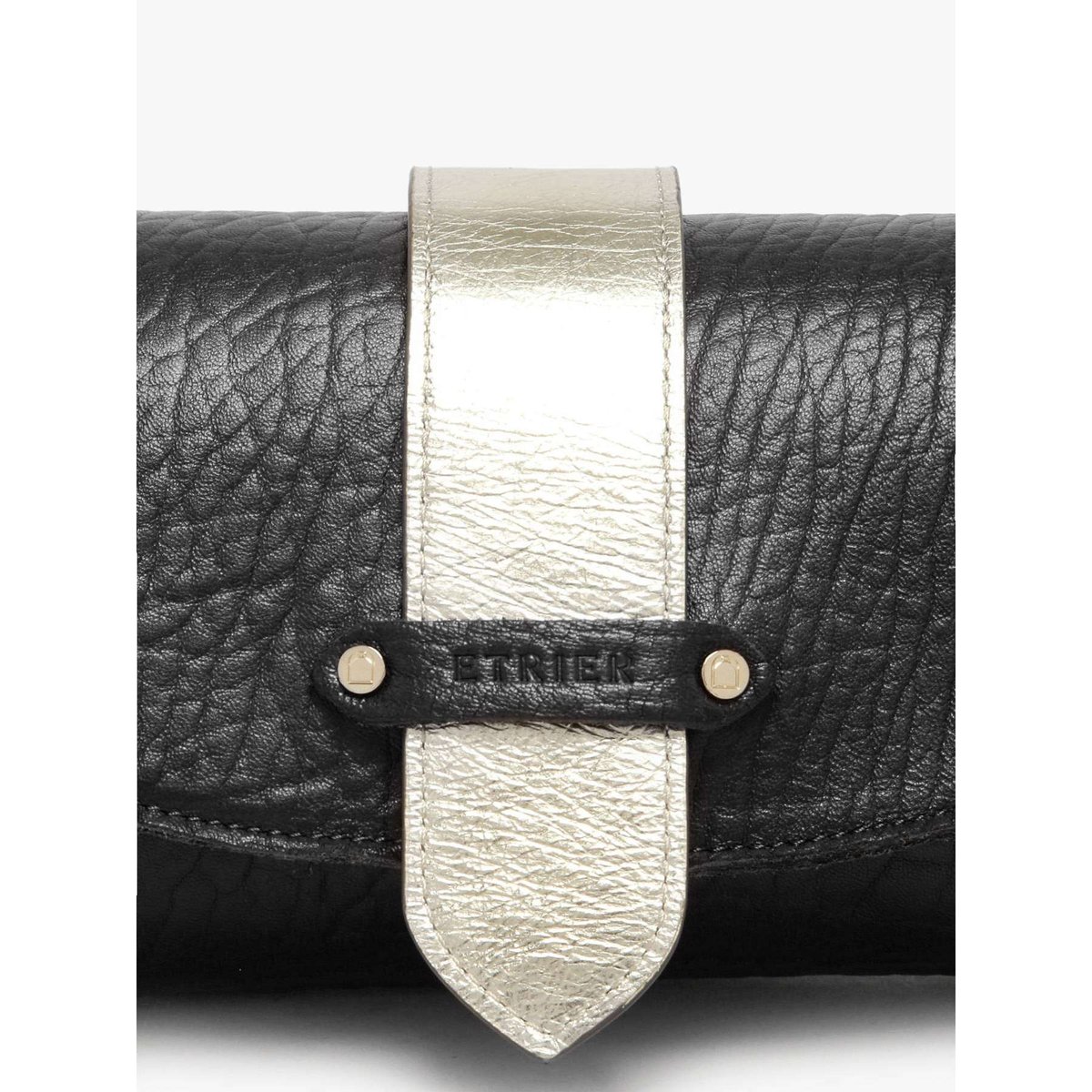 Sac bandoulière S Agnes cuir noir, ETRIER