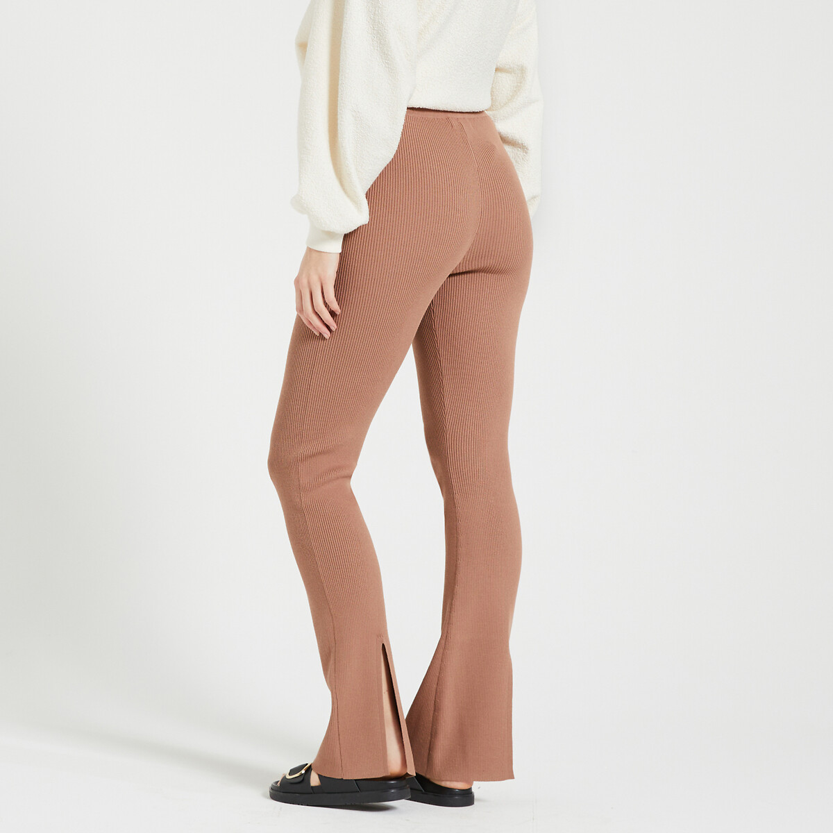 Pantaloni maglia flare cammello, CALVIN KLEIN