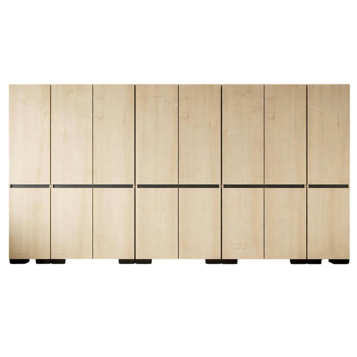 Dressing 16 portes décor chêne et anthracite 360 cm BYRON chêne, PIER IMPORT
