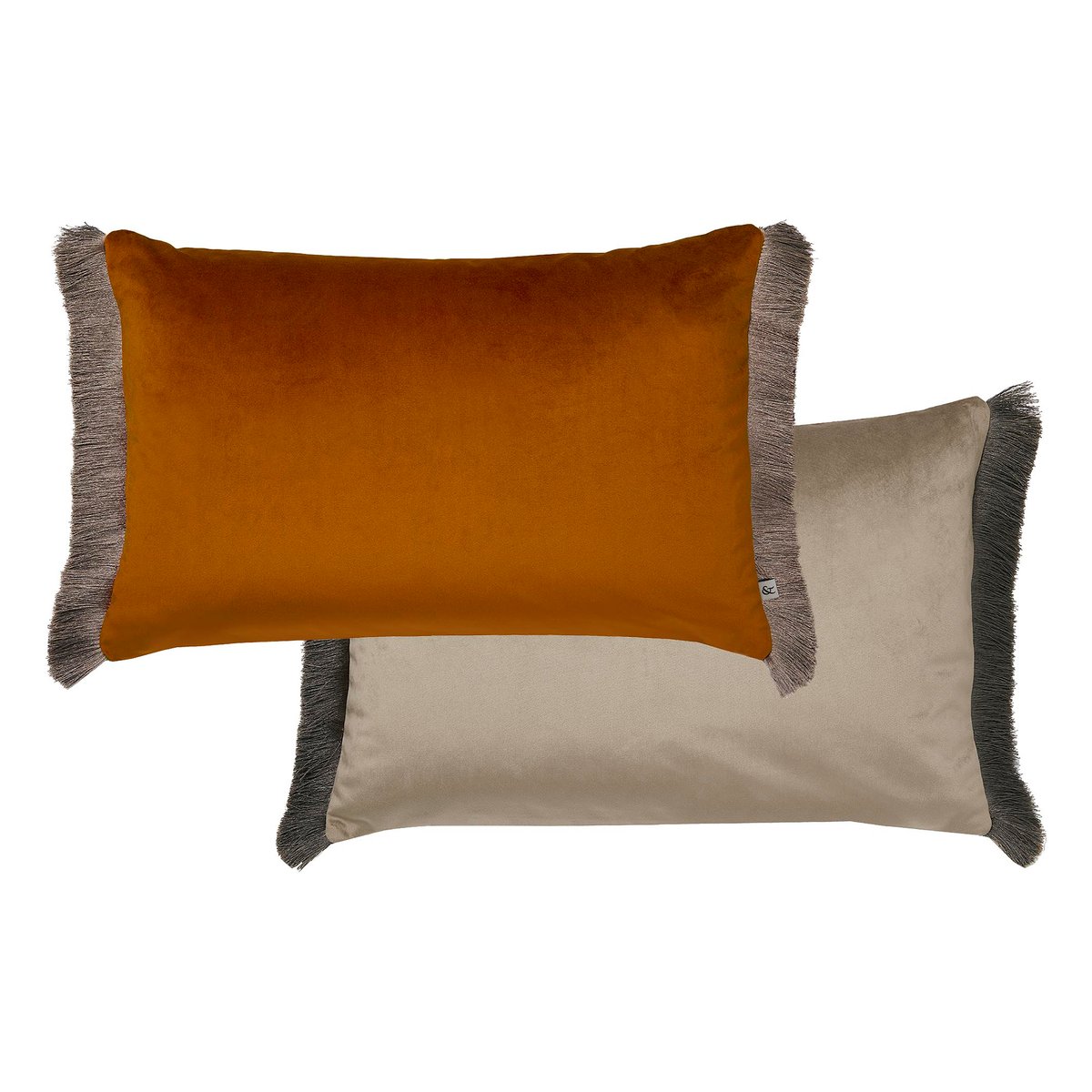 Coussin Opulence orange saffrané, marron glacé, GRAHAM ET BROWN