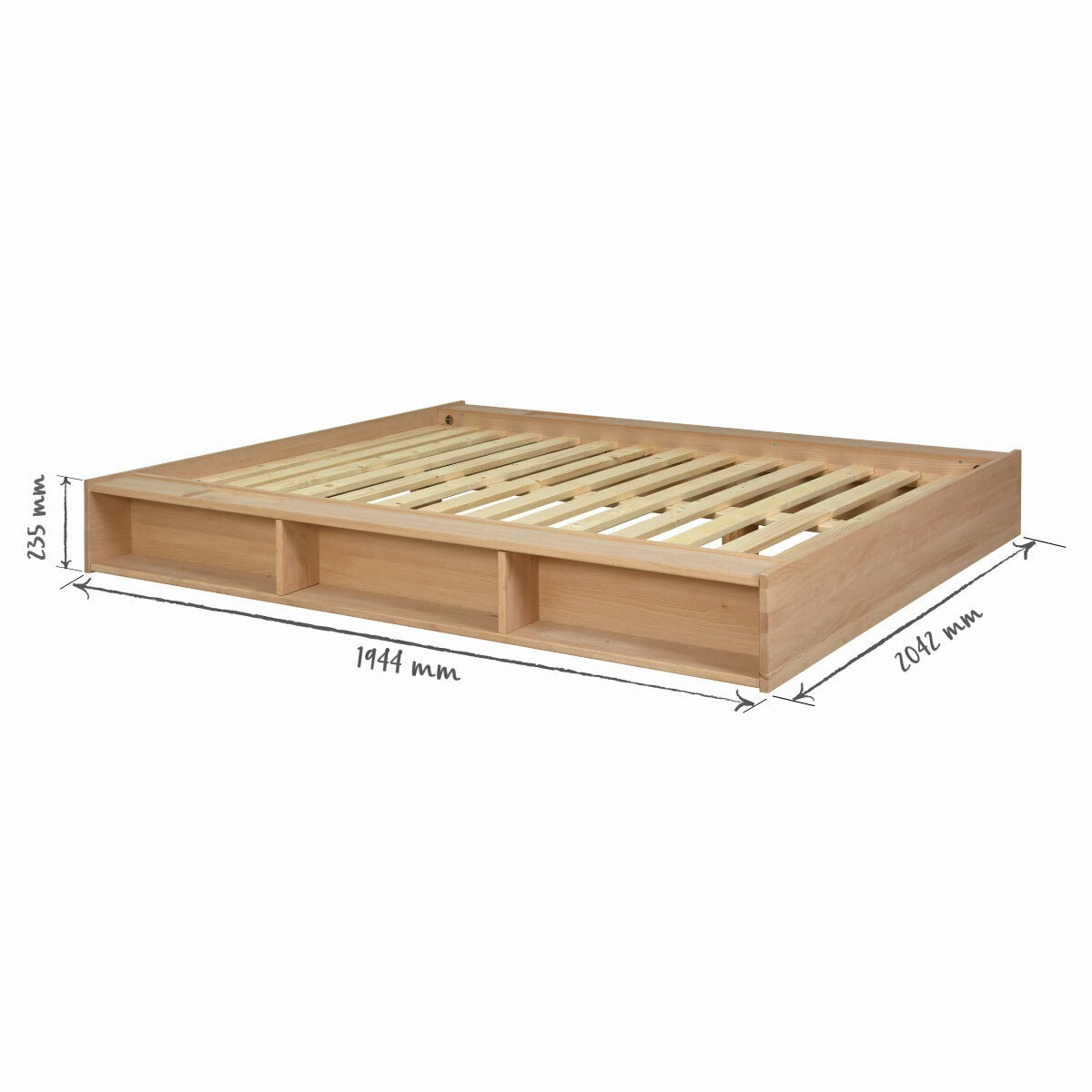 Lit Bois massif MALO bois naturel, AKITEN RETAIL