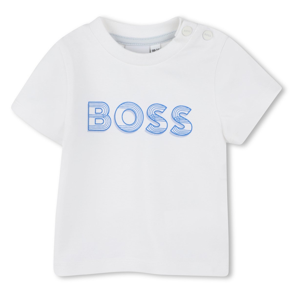 T-shirt avec imprimé logo blanc, BOSS KIDSWEAR