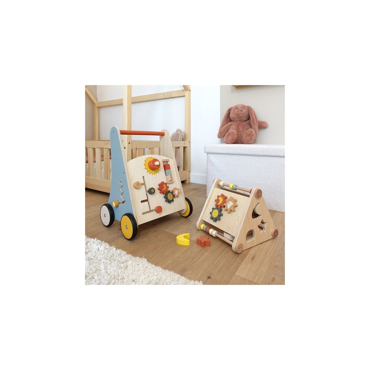 Charriot de marche bébé avec roues crantées multicolor, TROIS KILOS SEPT