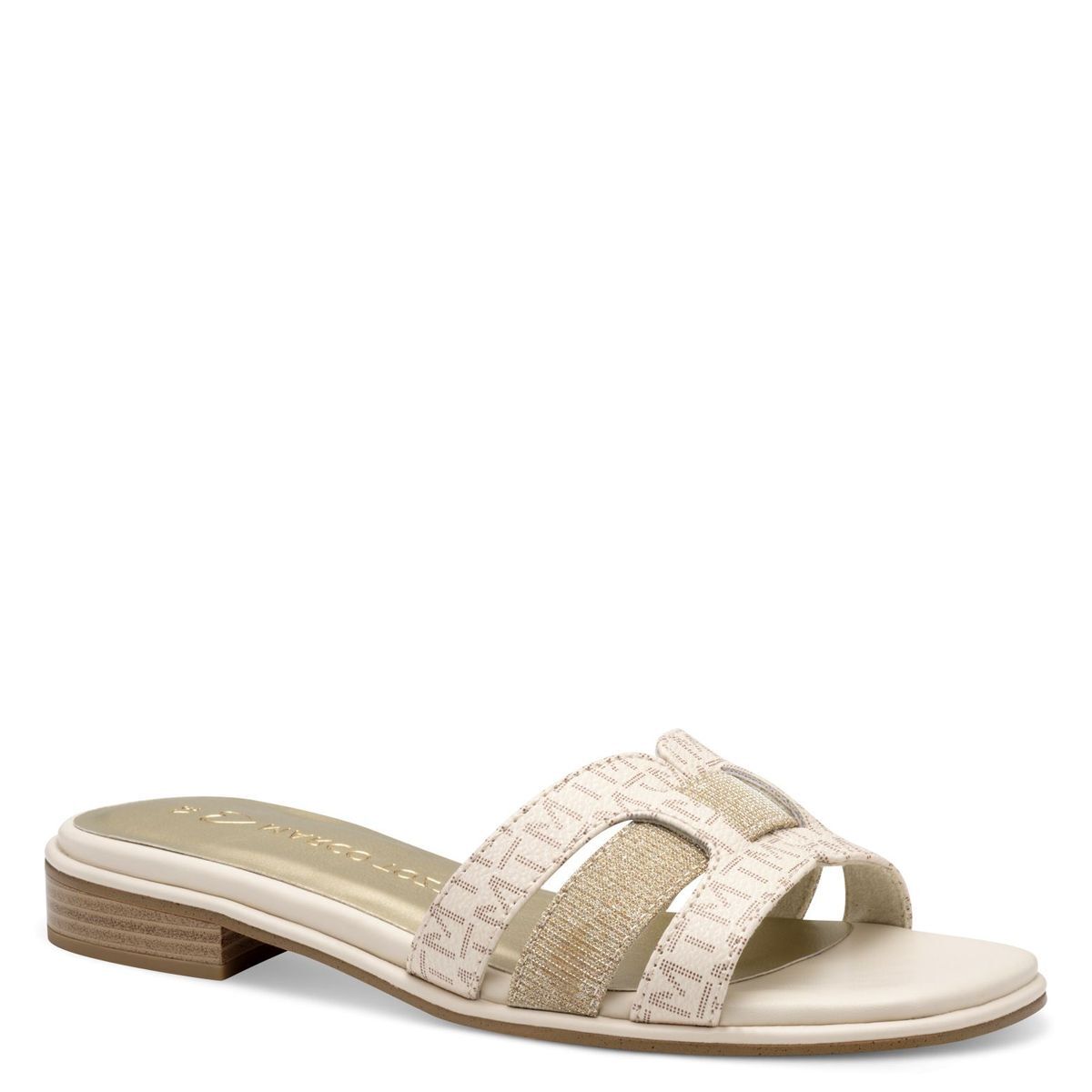 Mule talon bloc beige beige combiné, MARCO TOZZI