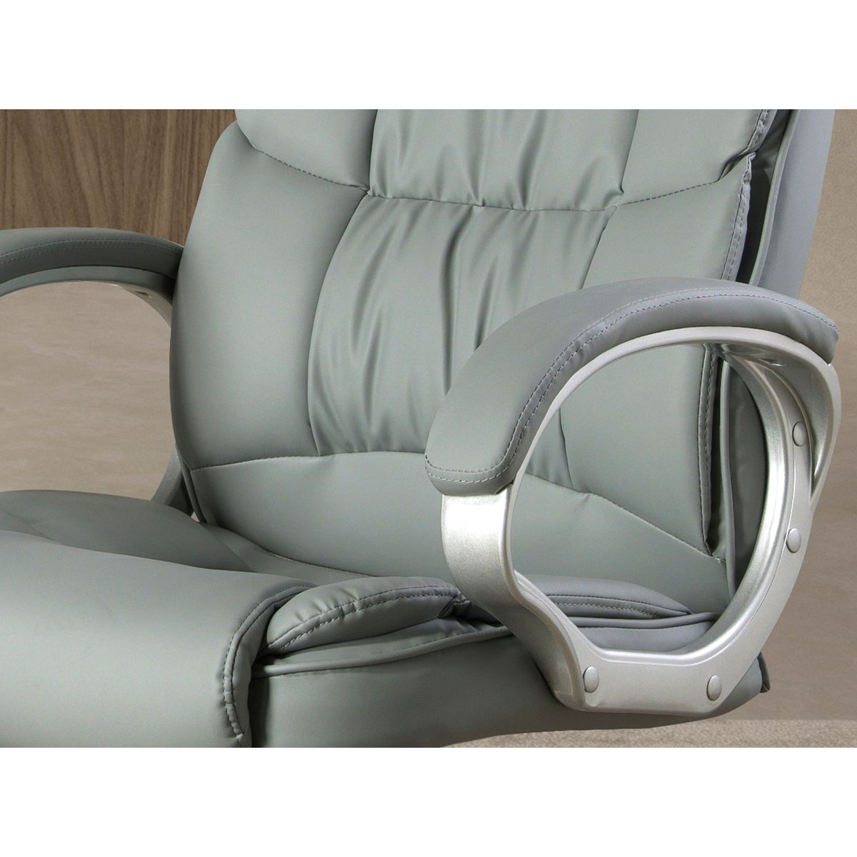 Fauteuil de bureau pivotante en simili-cuir gris, ANGEL CERDA
