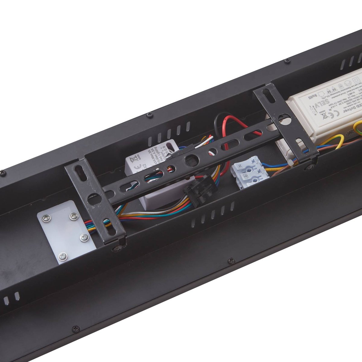 Plafonnier  moderneLED, Raymie blanc, noir mat, LINDBY