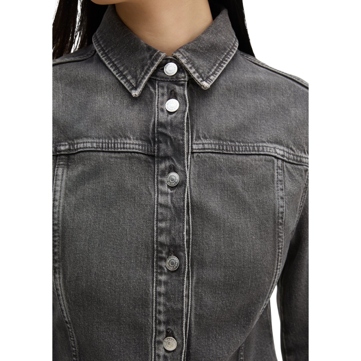 Blouse en jean shaped avec CIRCULOSE gris, MARC O'POLO