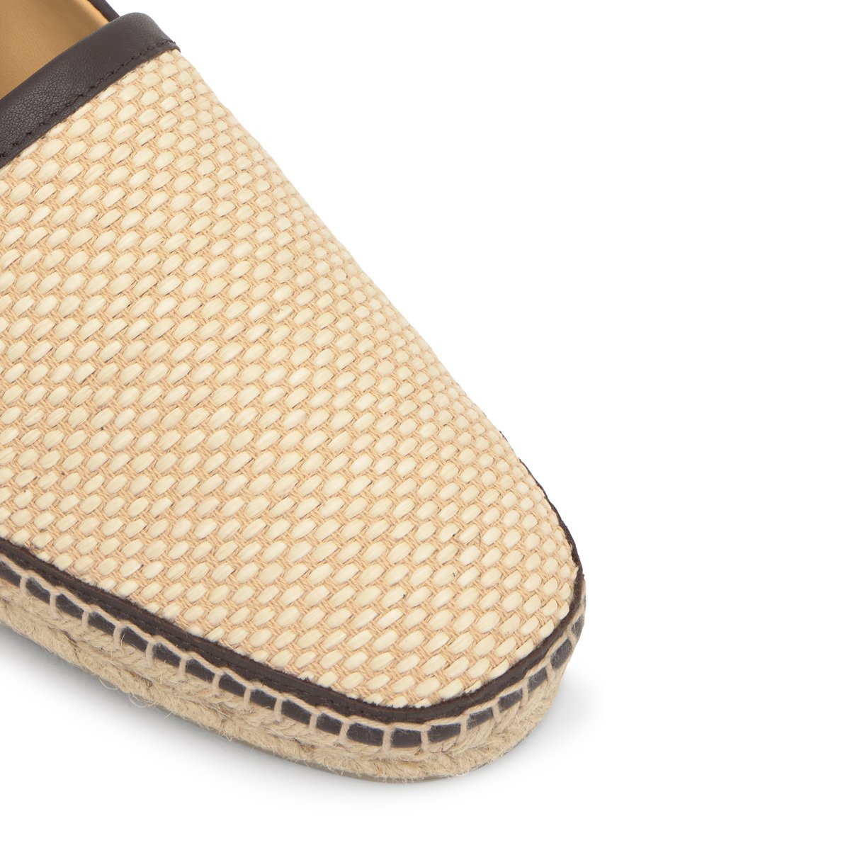Espadrilles style mule en raphia tressé et cuir NAC naturel, CASTANER