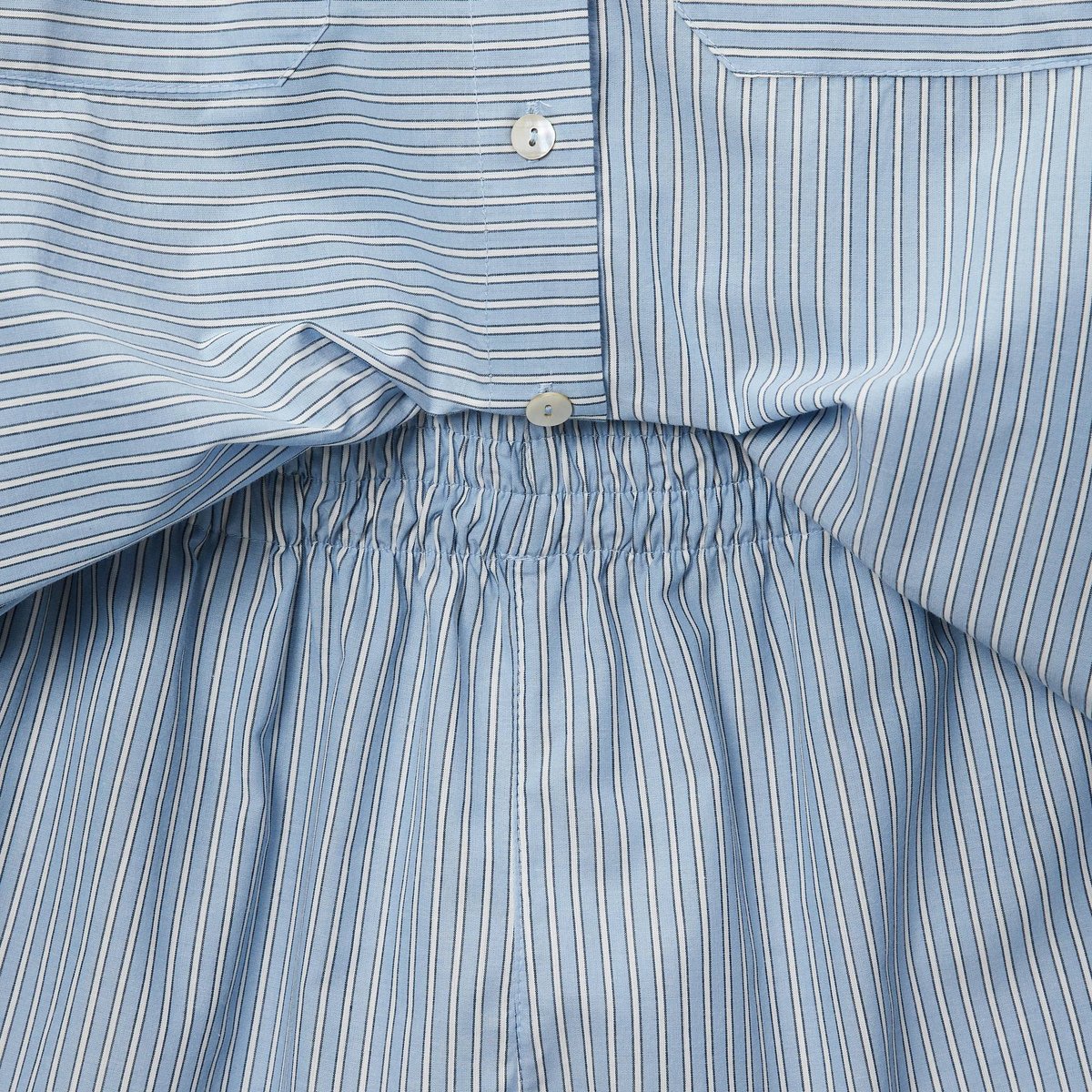 Pyjashort rayé en coton BIO GOTS forever blue, MONOPRIX