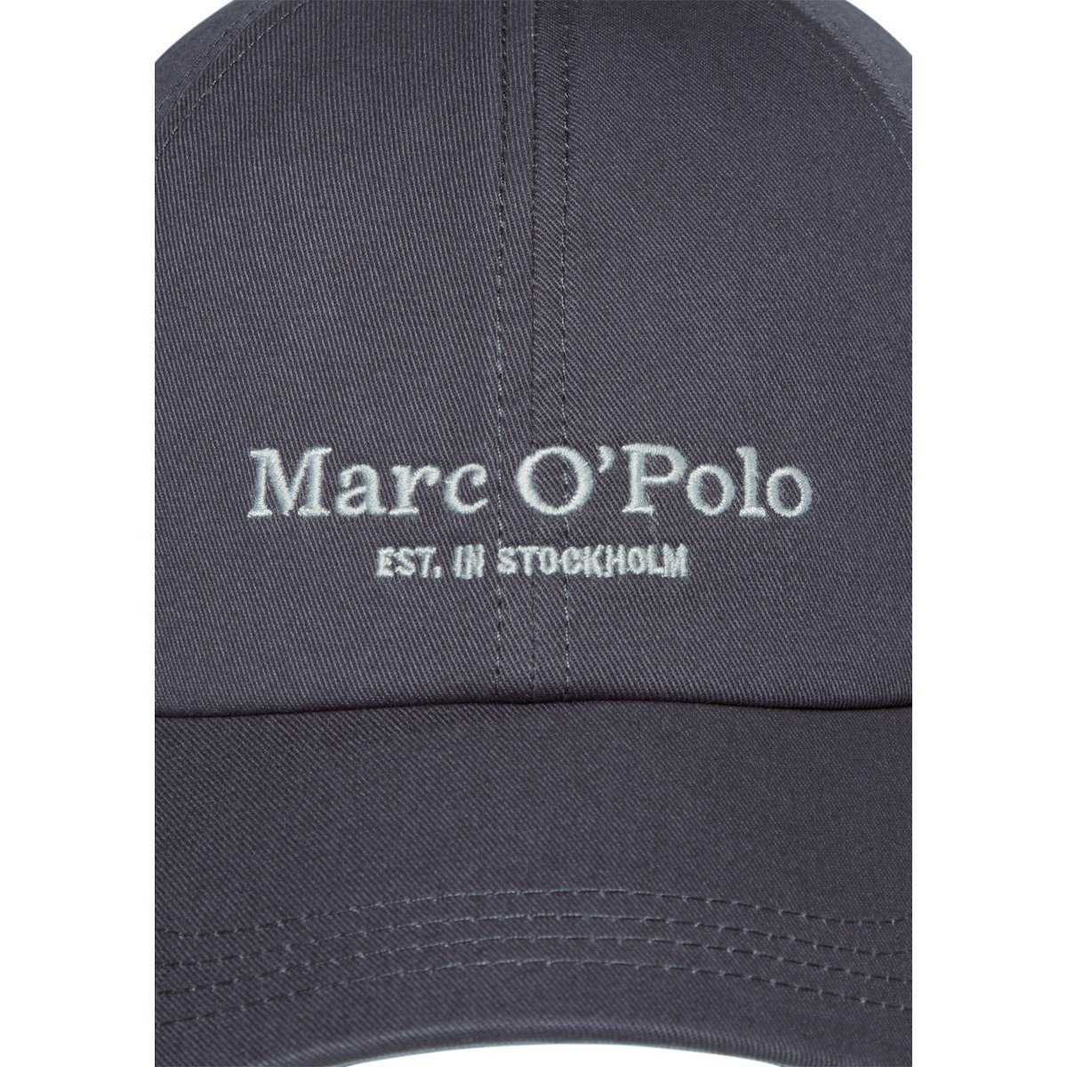 Casquette avec logo en sergé de coton bio de haute qualité gris foncé, MARC O'POLO