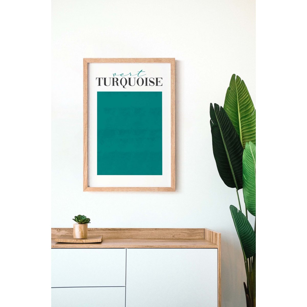 Poster Vert Turquoise blanc, L'AFFICHERIE