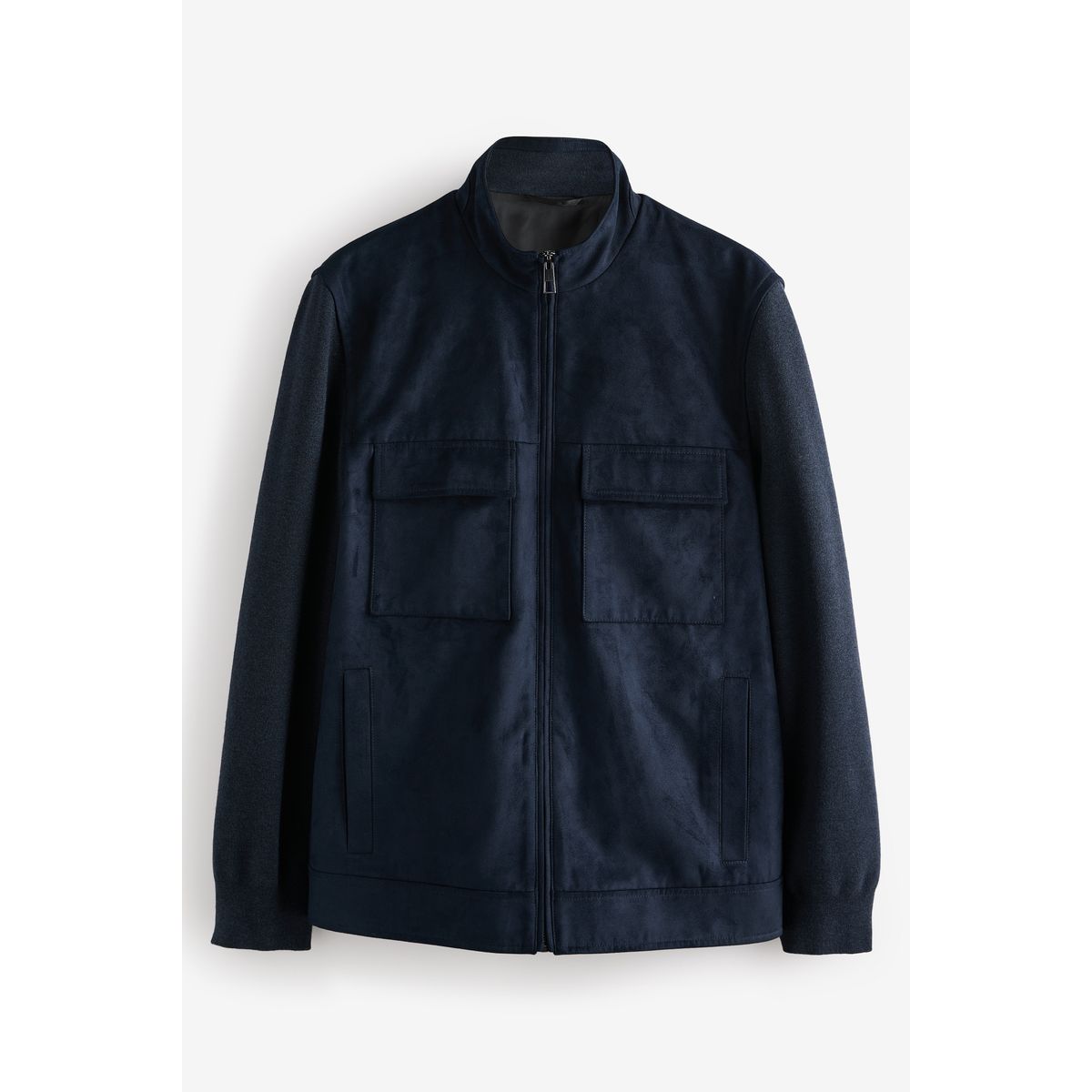 Veste en daim synthétique avec manches maille bleu marine, NEXT