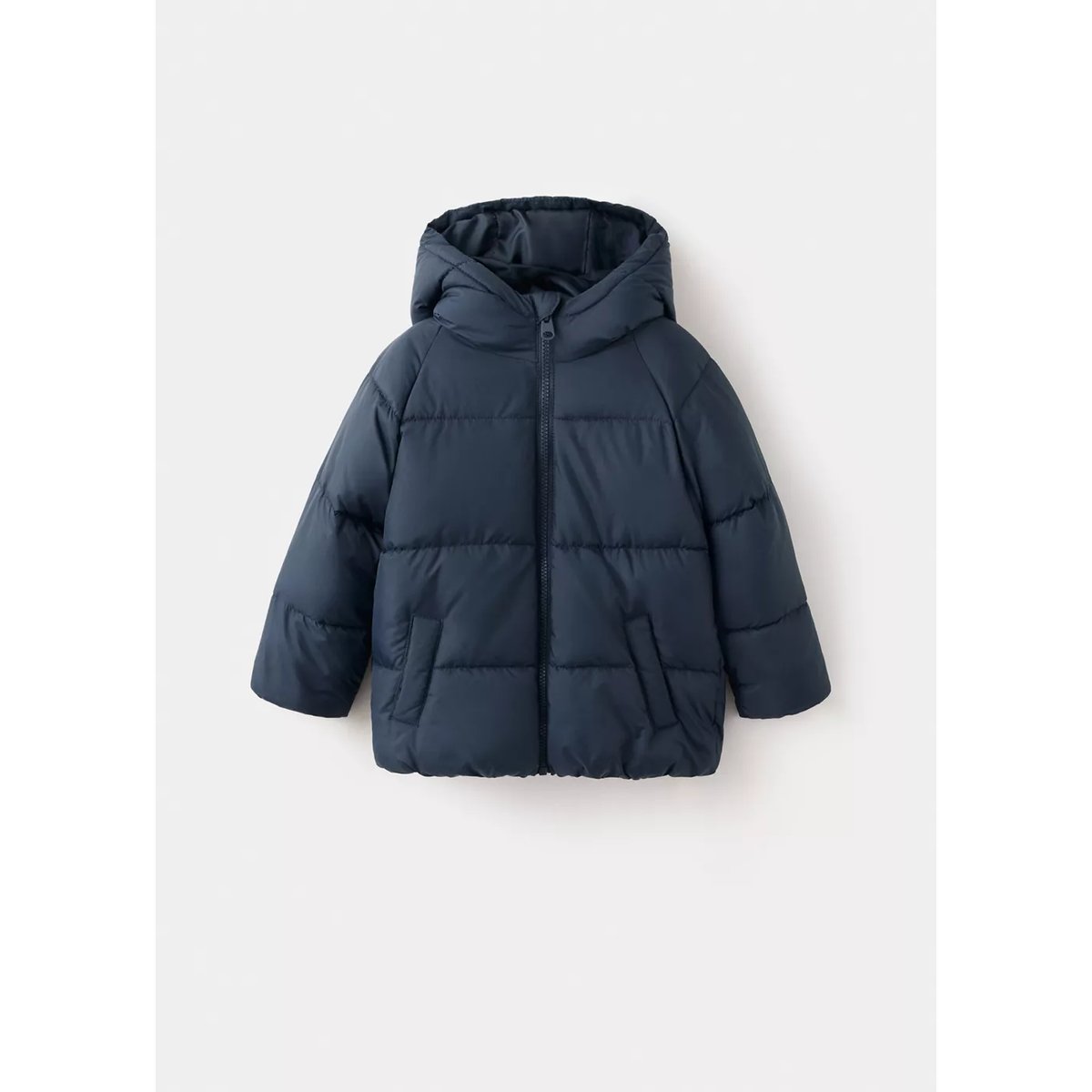 Anorak matelassé à capuche bleu marine, MANGO BABY