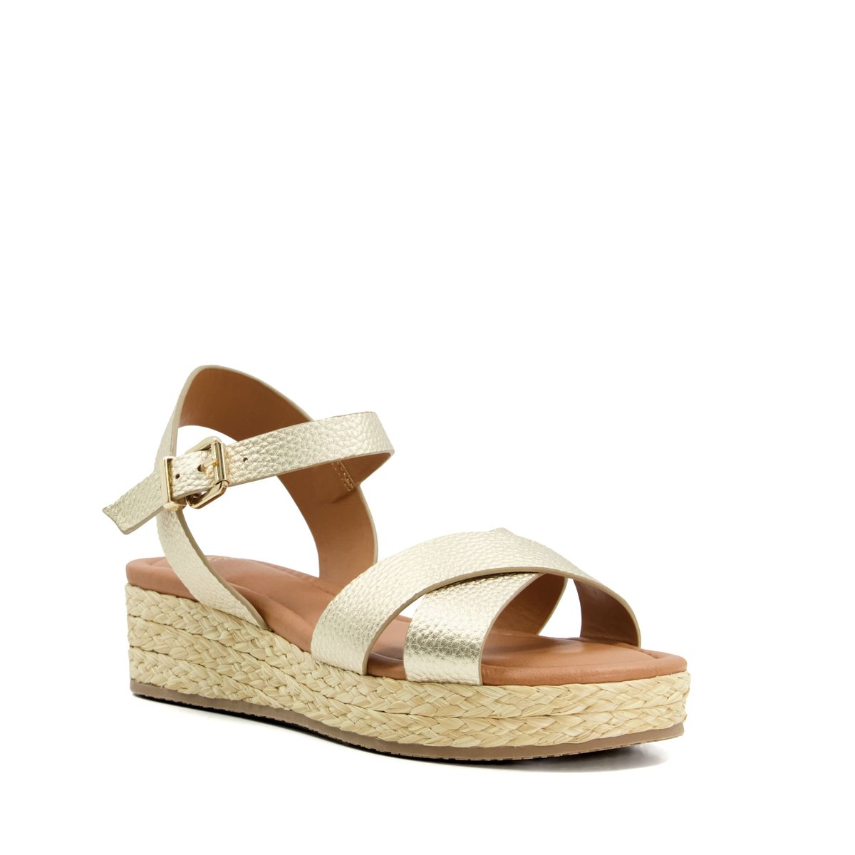 Sandales tissées à plateforme - LINNIE gold-leather, DUNE LONDON