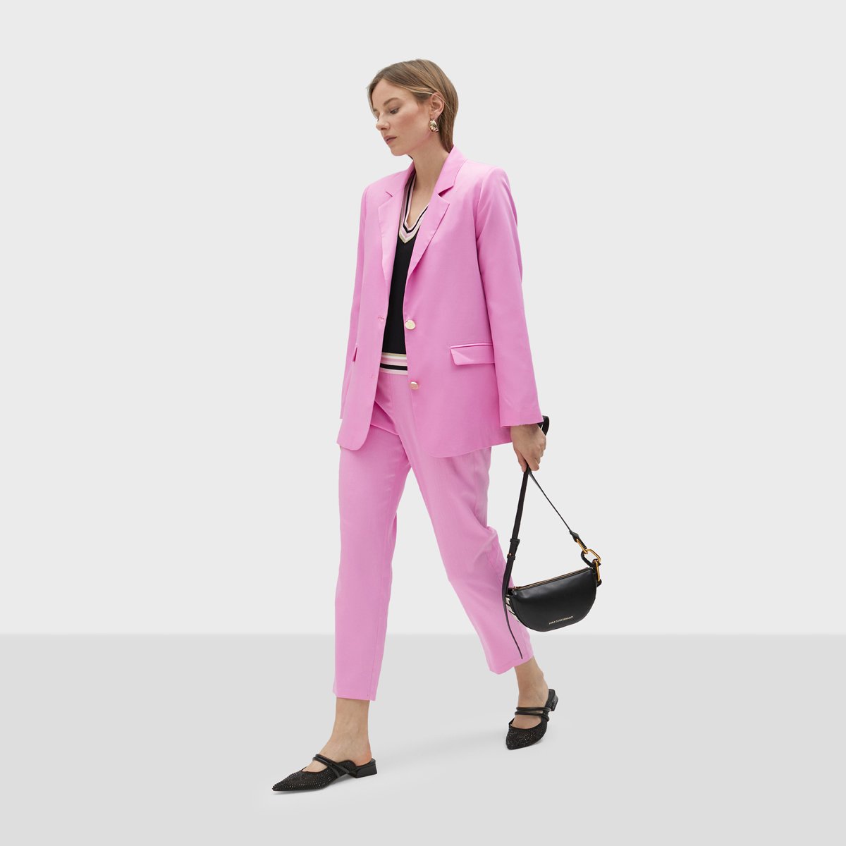 Blazer classique à boutons rose clair, LOLA CASADEMUNT