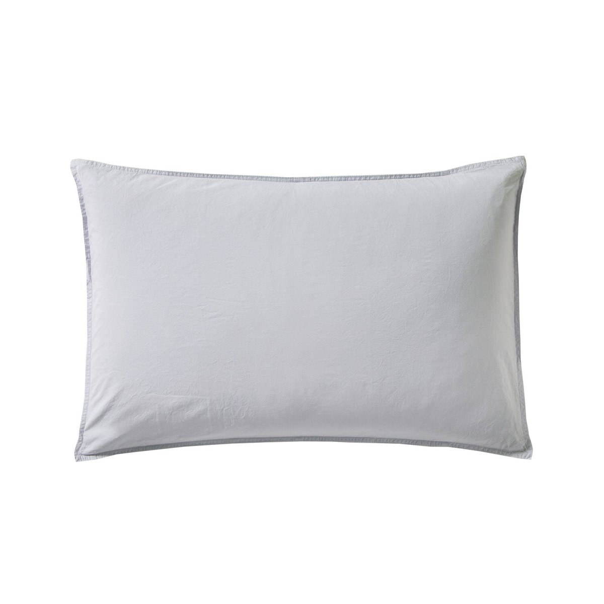 Taie d'oreiller percale lavée - BOHEME perle, BLANC DES VOSGES