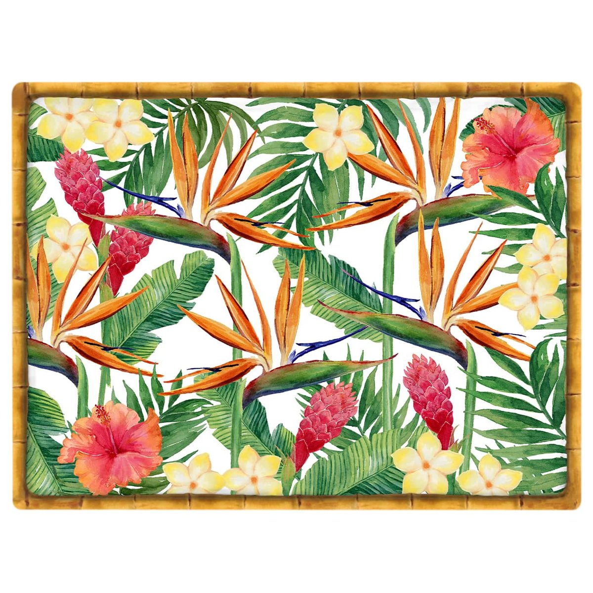 Set de table rectangulaire (40 x 30 cm) lot de 6 - Fleurs Exotiques autres, LES JARDINS DE LA COMTESSE