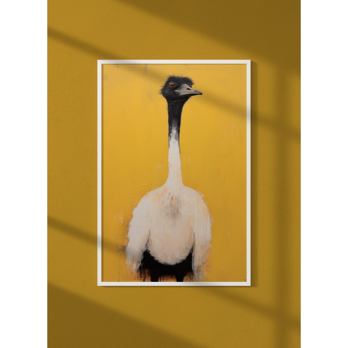 Affiche L'autruche jaune blanc, L'AFFICHERIE