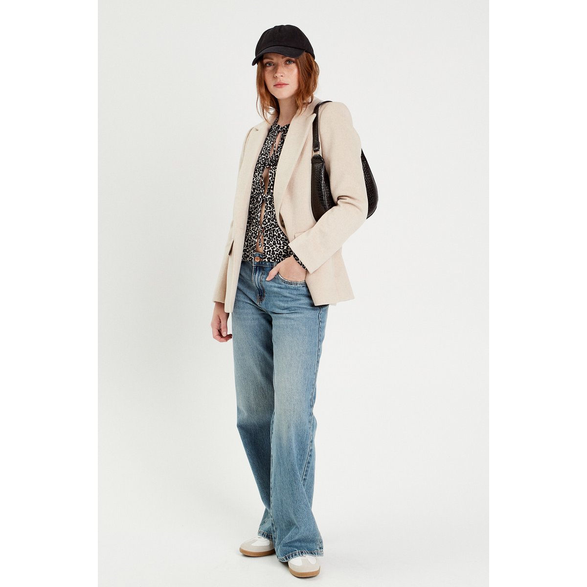 Veste blazer boutonnée beige, CACHE CACHE
