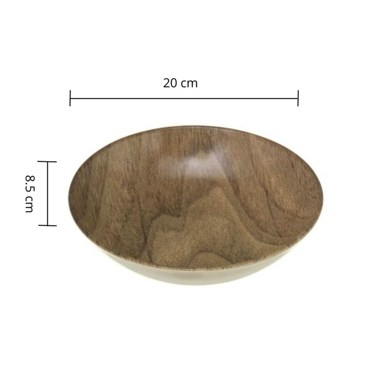 Lot de 2 assiettes creuses effet bois MOOD marron, TOILINUX