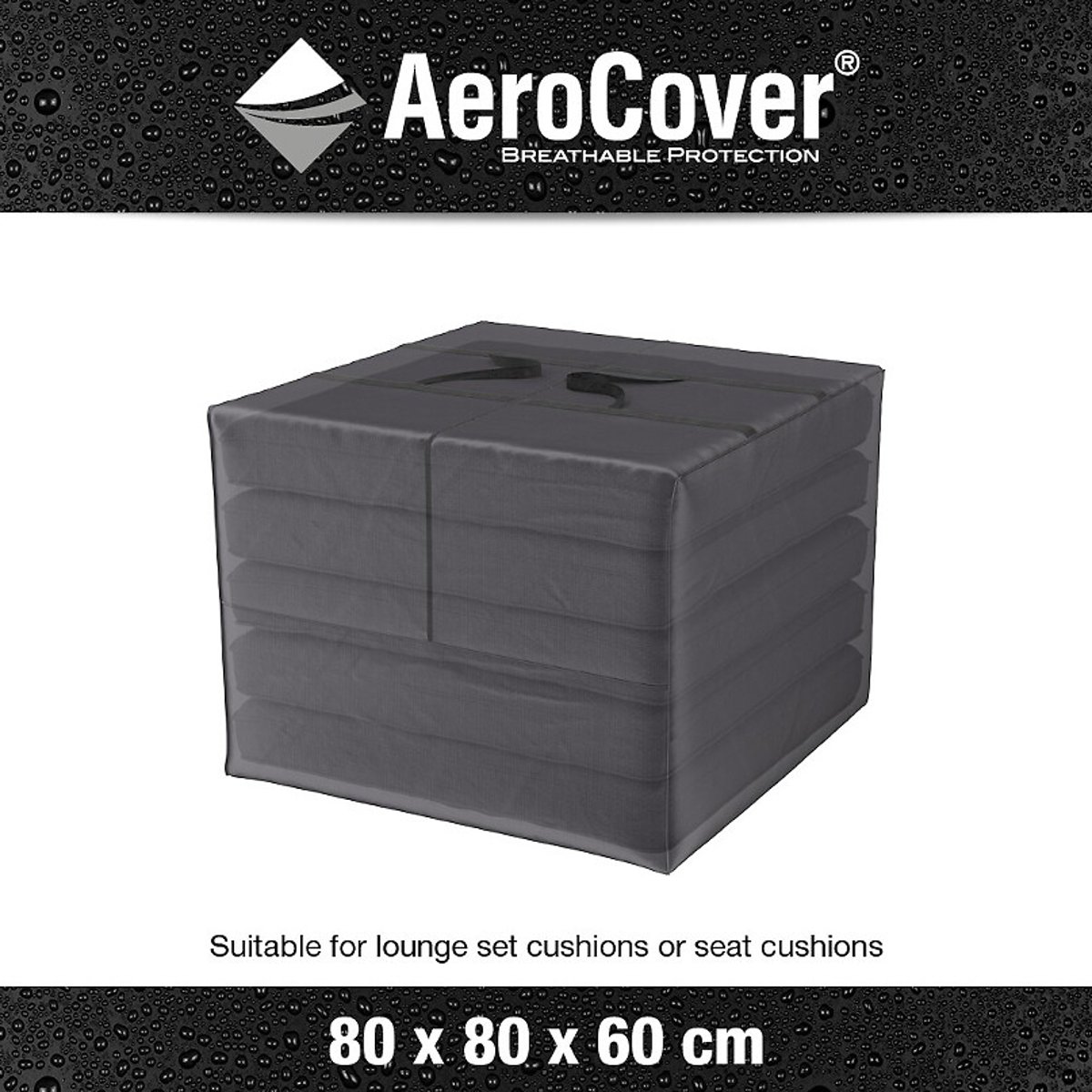 Garden Cushion Bag Cover 80x80x60cm grey, AEROCOVER