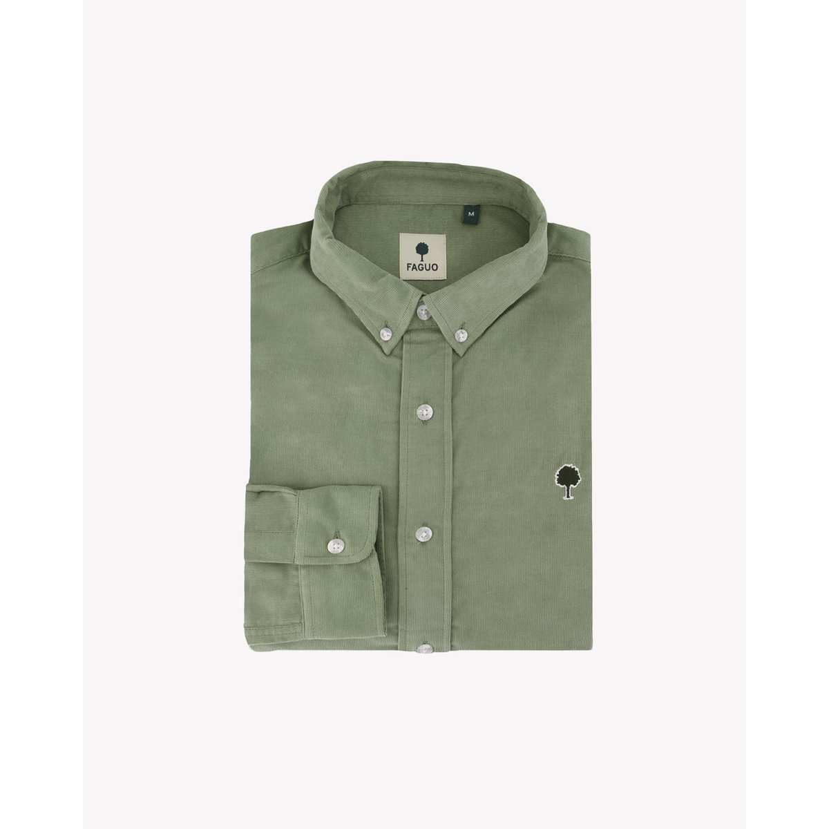 Chemise en velours côtelé kaki, FAGUO
