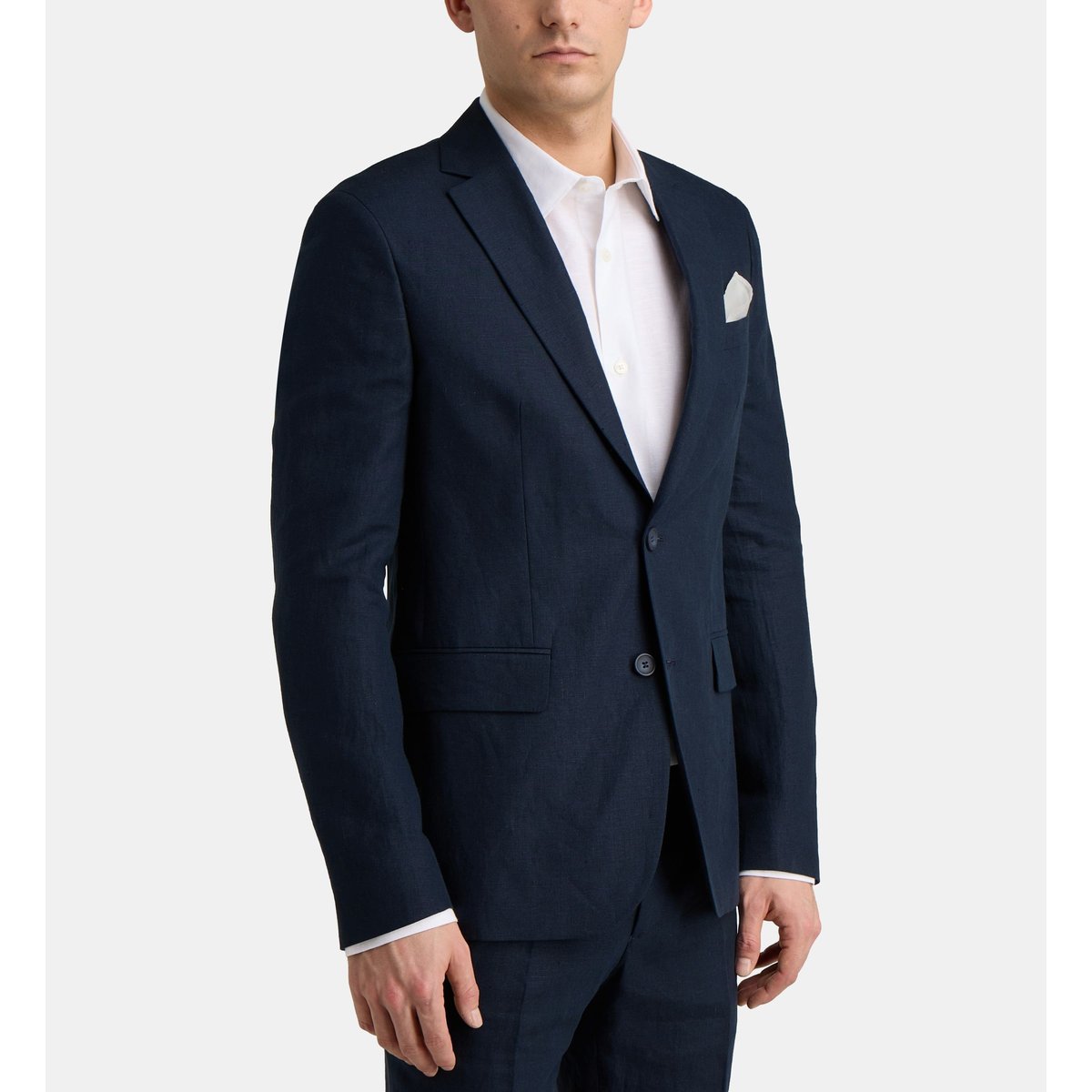 Veste de costume arzino v ajustée en lin bleu foncé, COMPTOIR GL