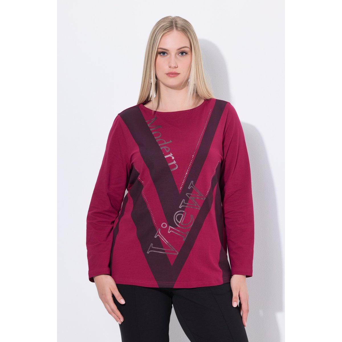 T-shirt à col bateau bordeaux, ULLA POPKEN