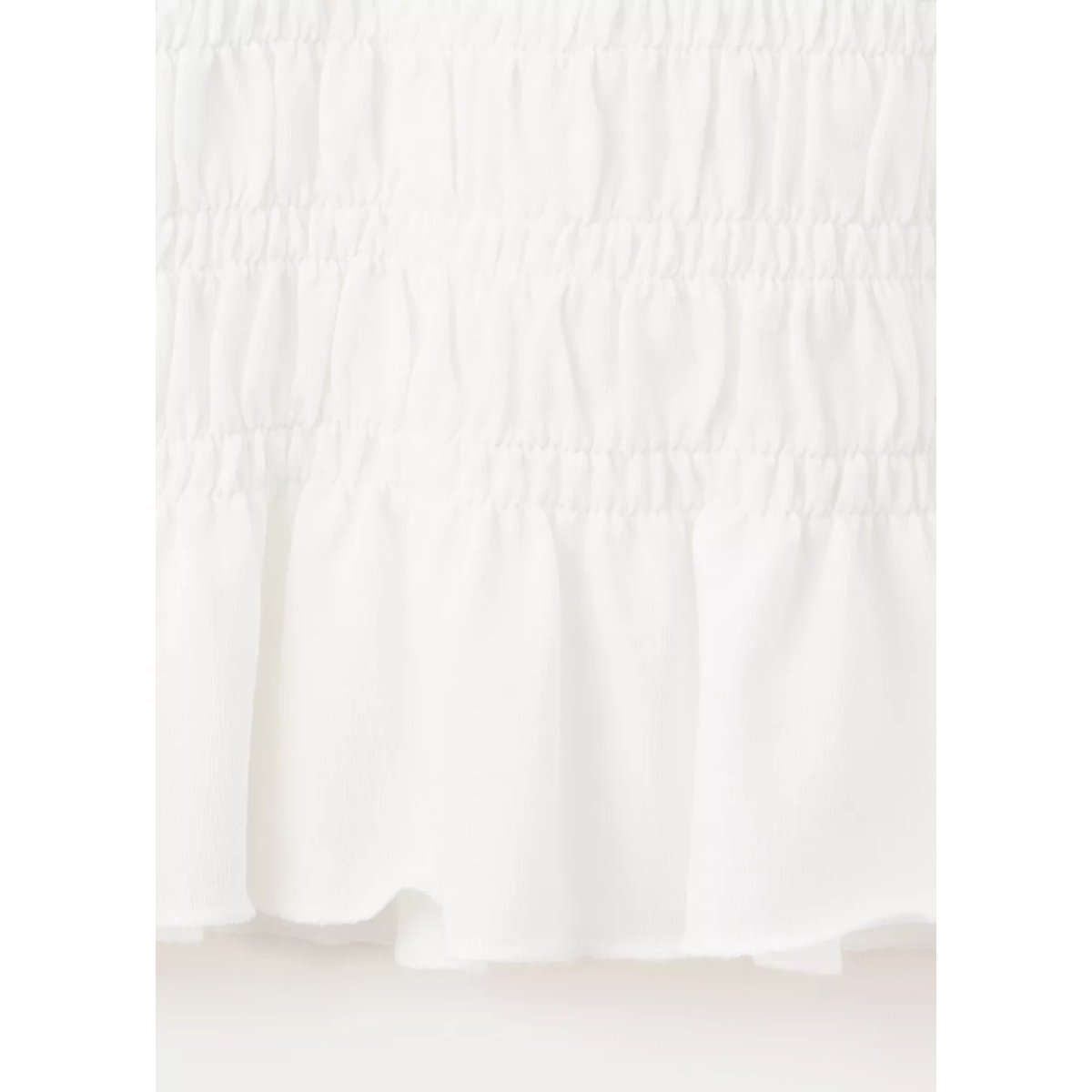 Top coton froncé blanc cassé, MANGO TEEN