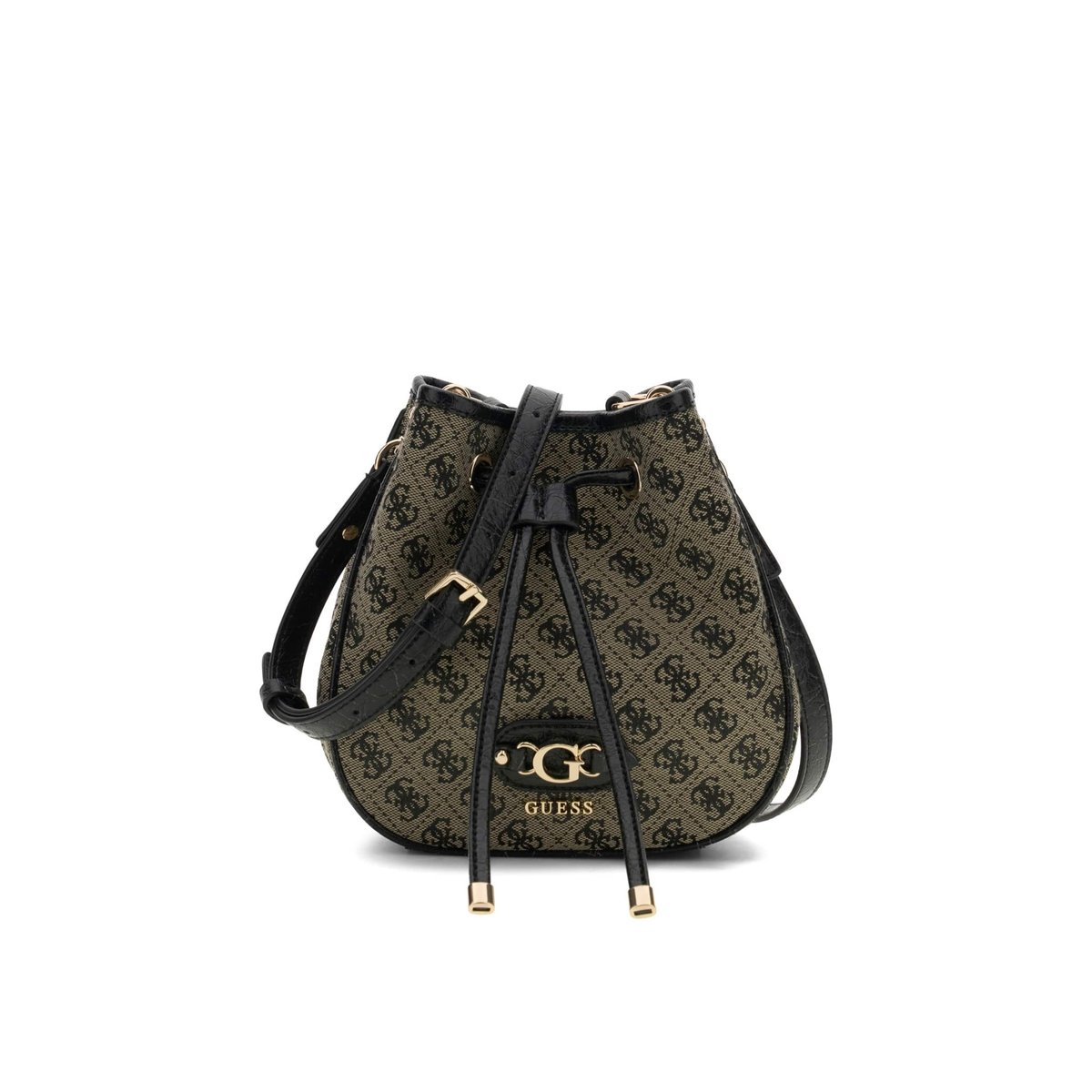 Samantha Logo Mini Bucket noir multi, GUESS
