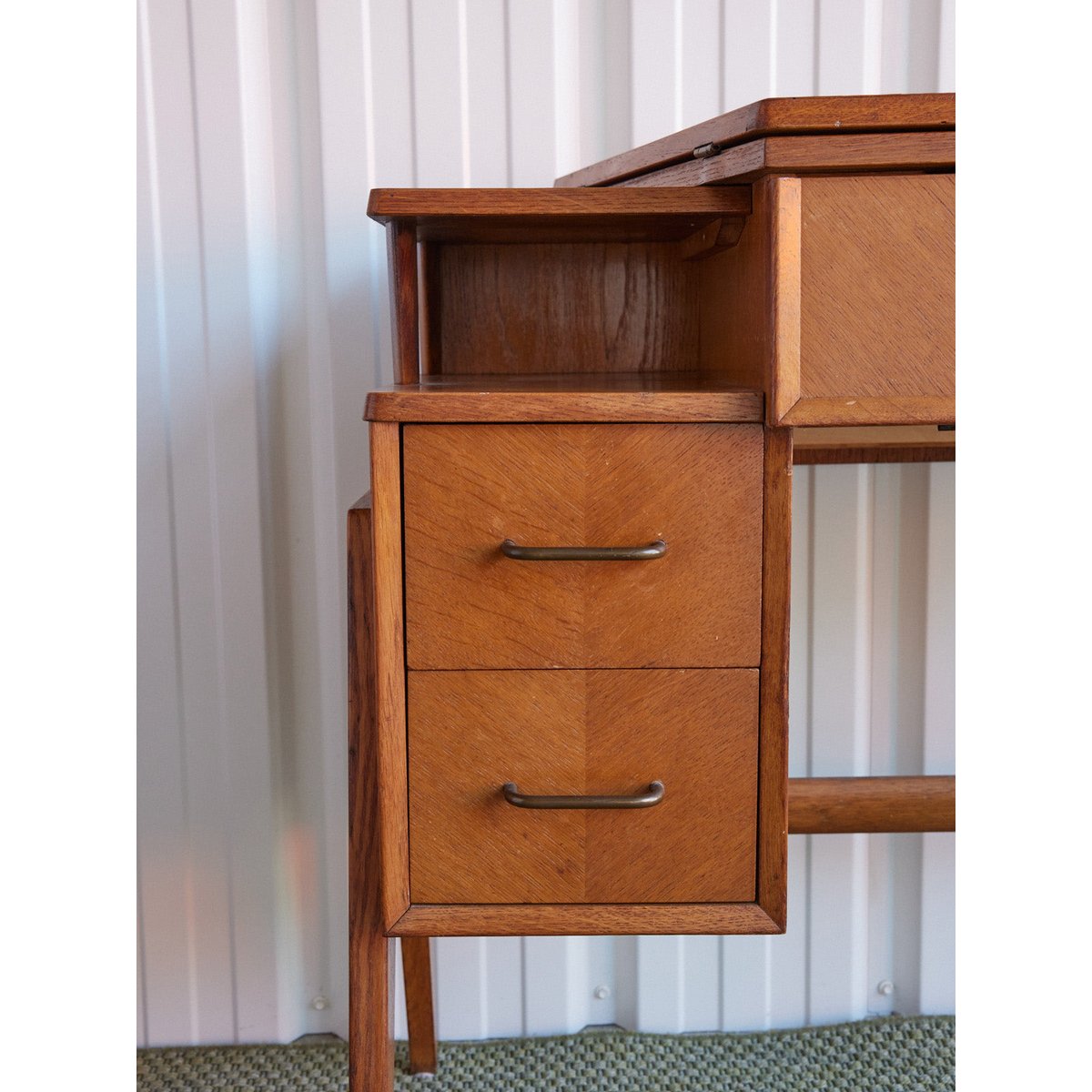 Bureau scandinave en bois Yvan N°571 - Bon état bois clair, DEBONGOUT