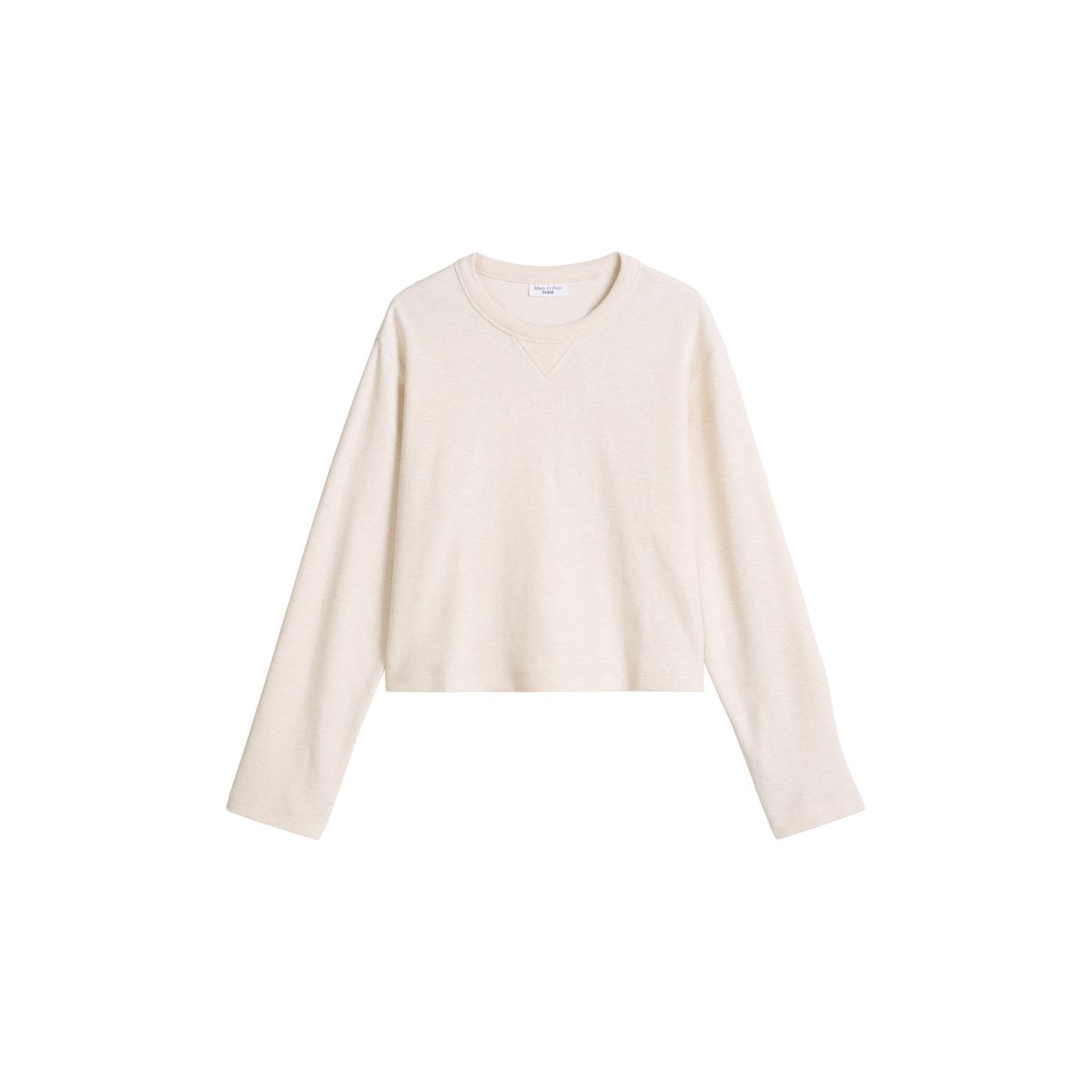 T-shirt long relaxed en jersey lourd blanc naturel, MARC O’POLO DENIM