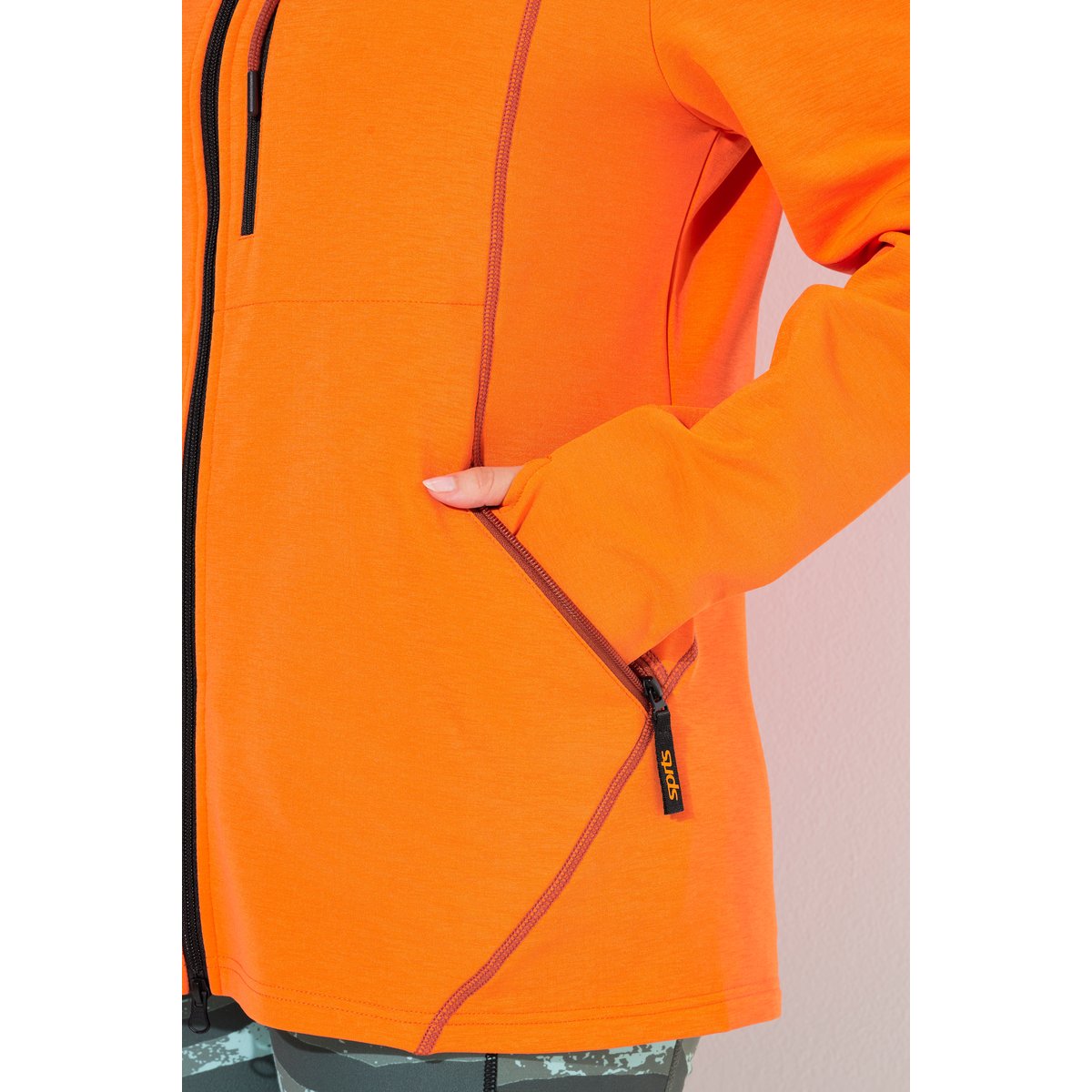 Veste en molleton à capuche orange clair, ULLA POPKEN