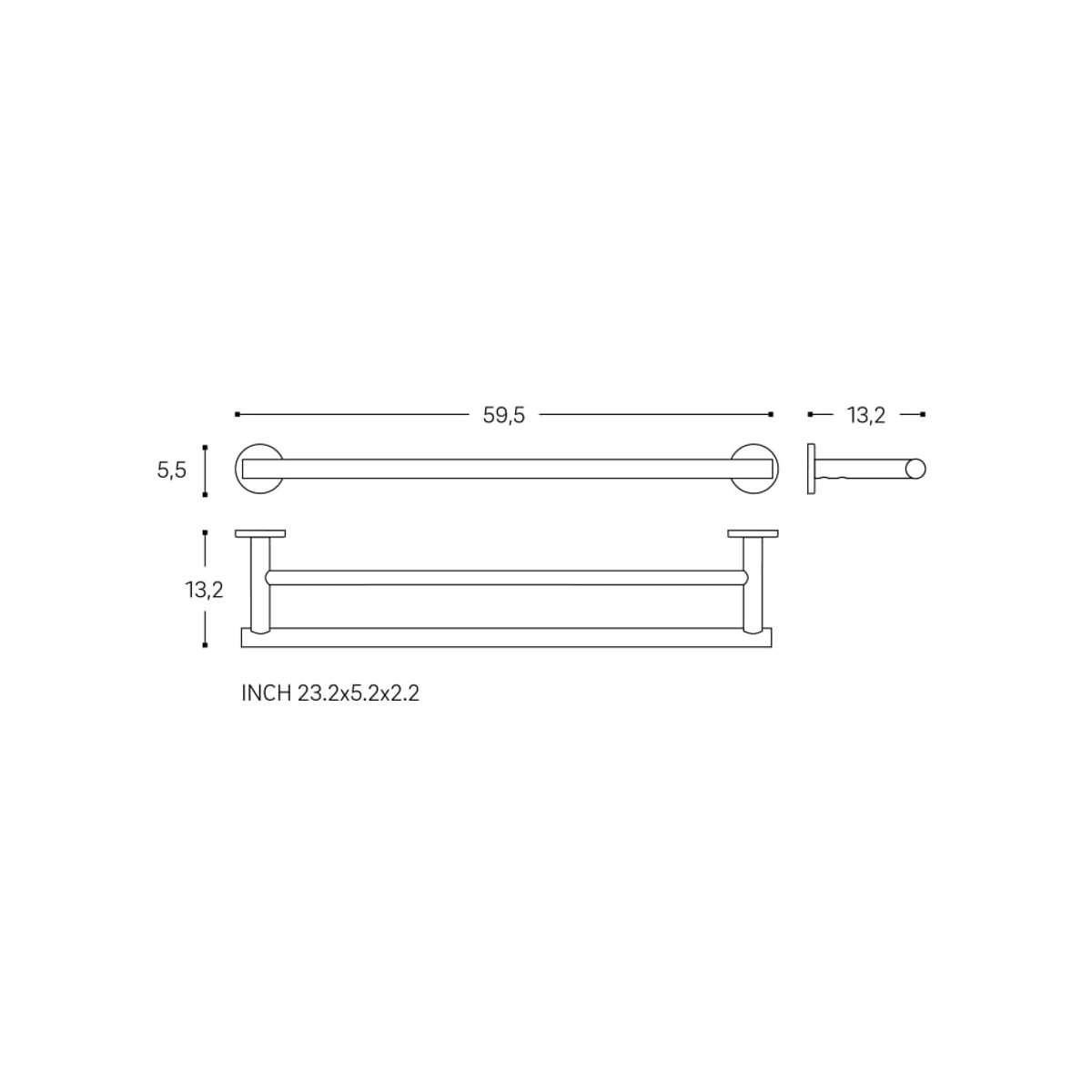 Porte Serviette Double mural ARCHITECT SP chrome, COSMIC