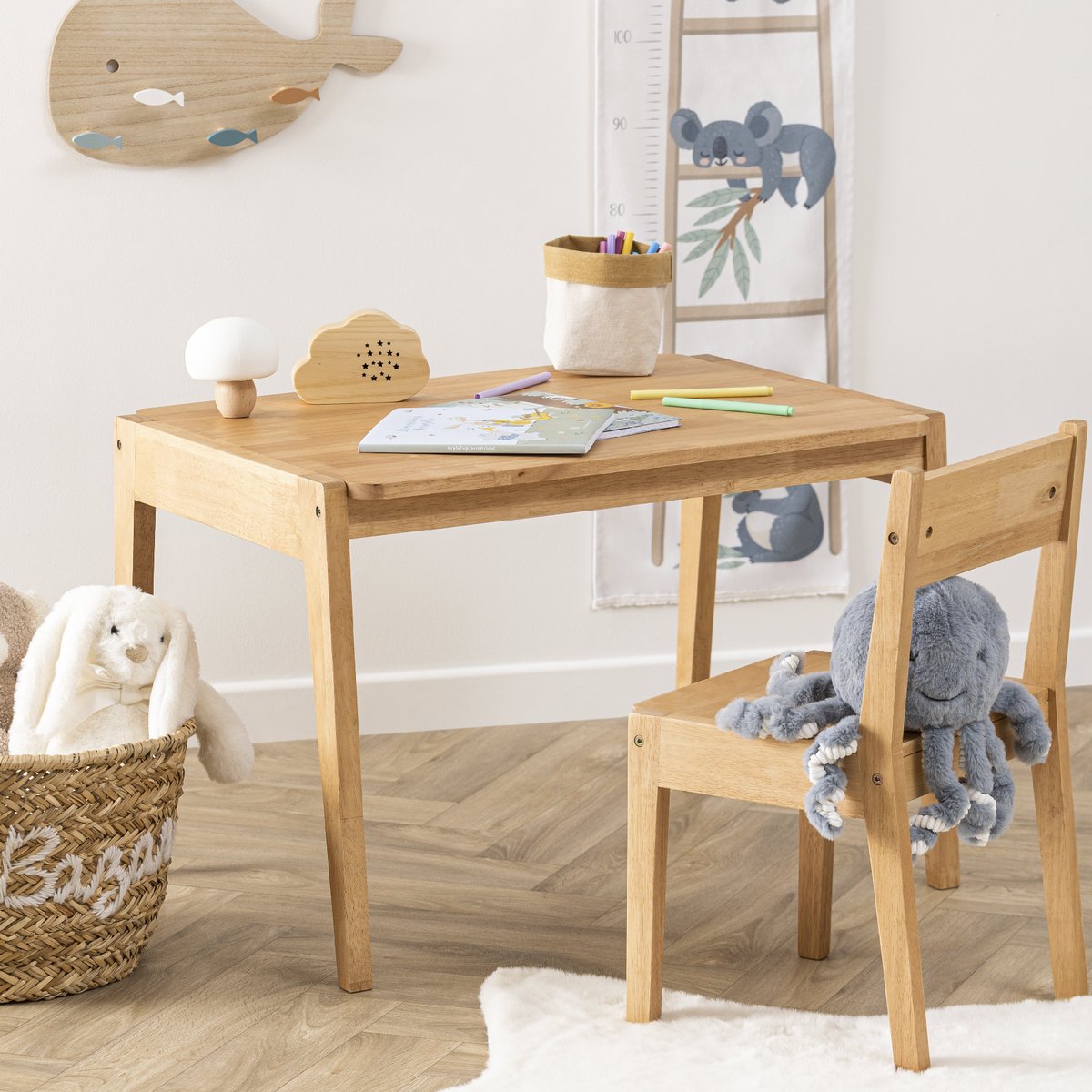 Table enfant en bois d'hévéa ROBIN marron, ATMOSPHERA FOR KIDS