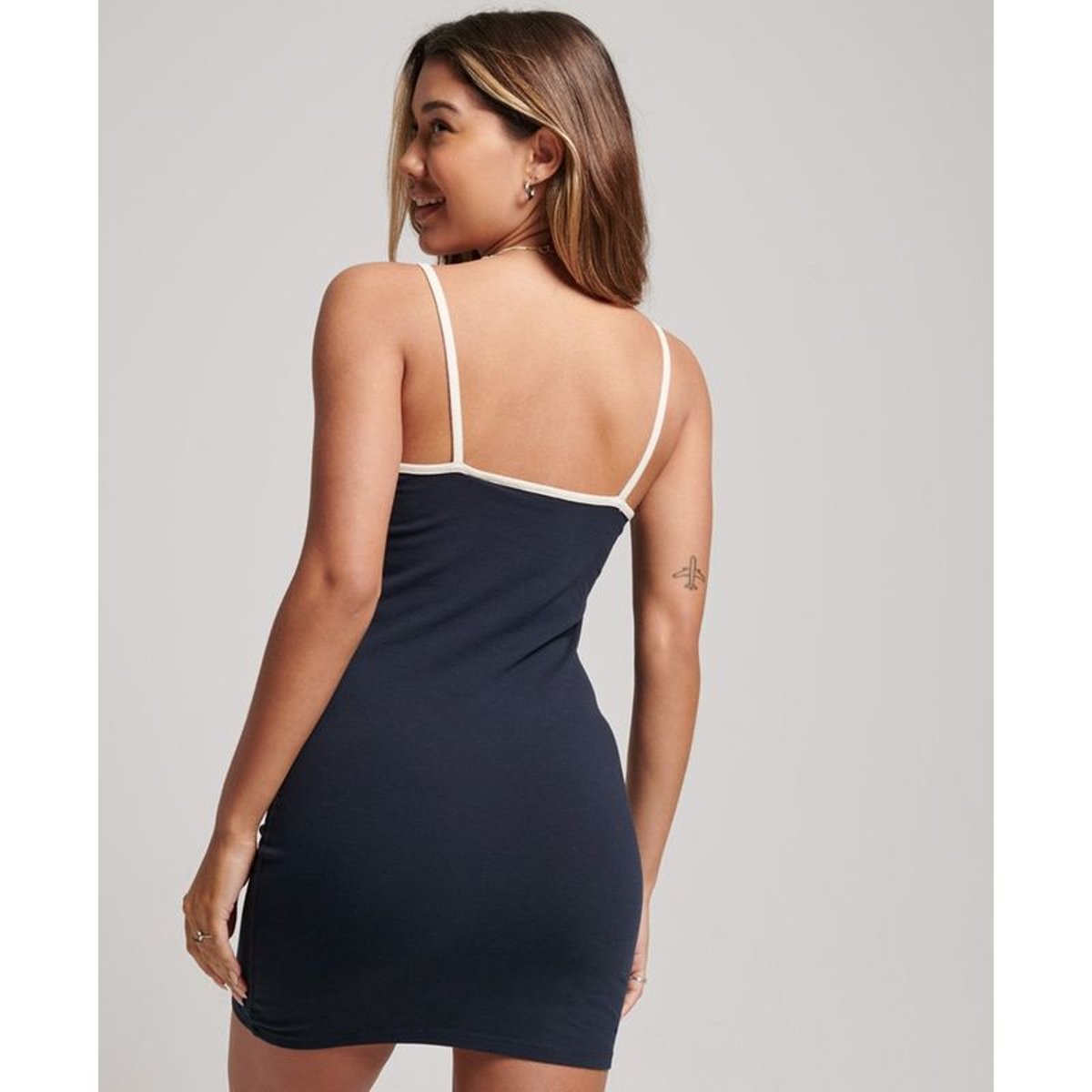 Robe caraco Vintage en jersey bleu marine éclipse, SUPERDRY
