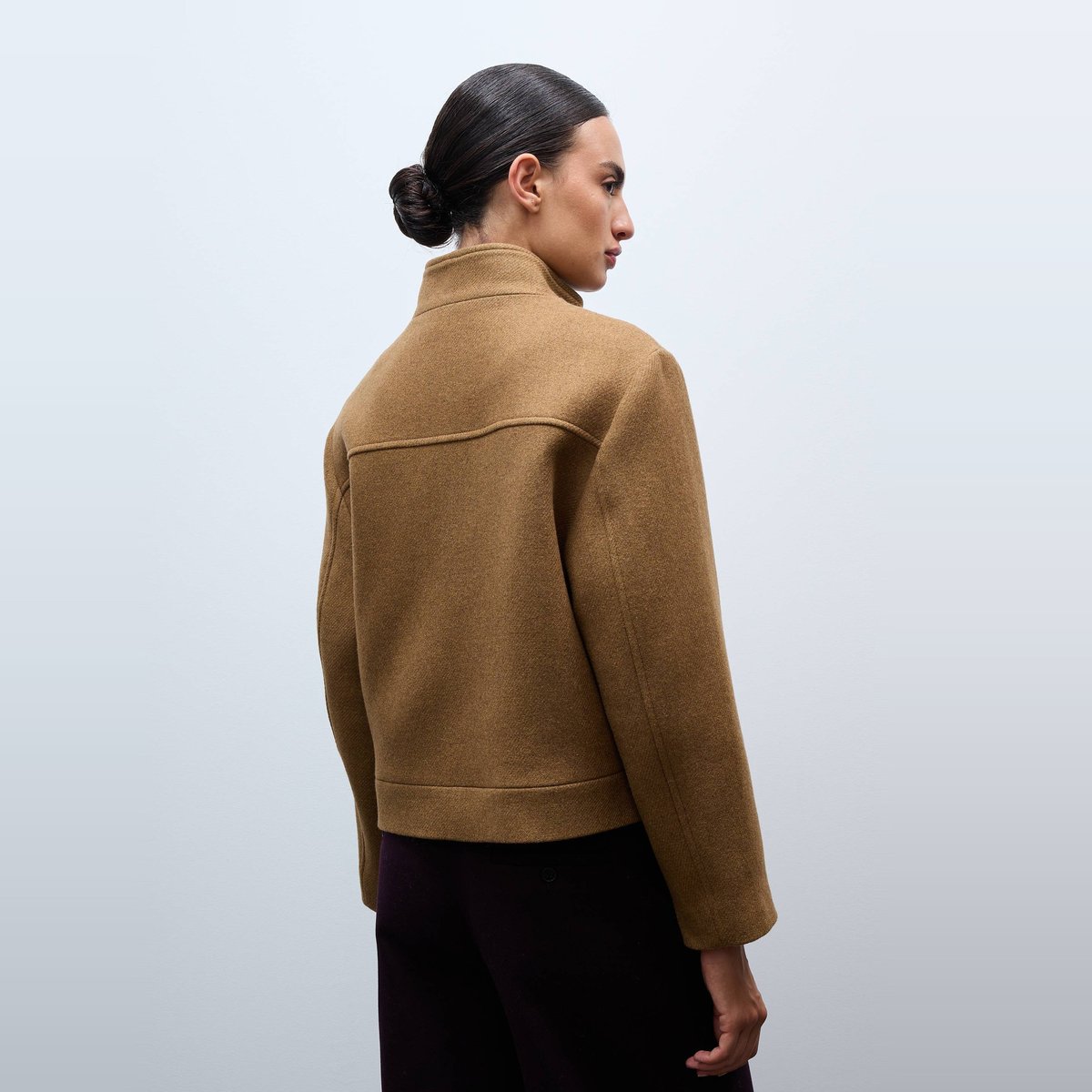 Blouson uni boutonné contenant de la laine vieil or, MONOPRIX