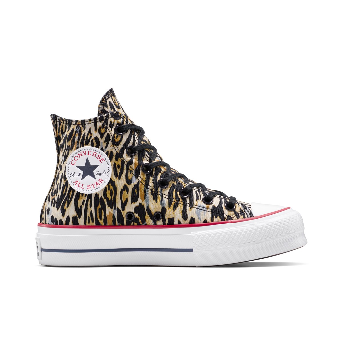 Baskets CHUCK TAYLOR ALL STAR LIFT PLATFORM LEOPARD black/white/red, CONVERSE