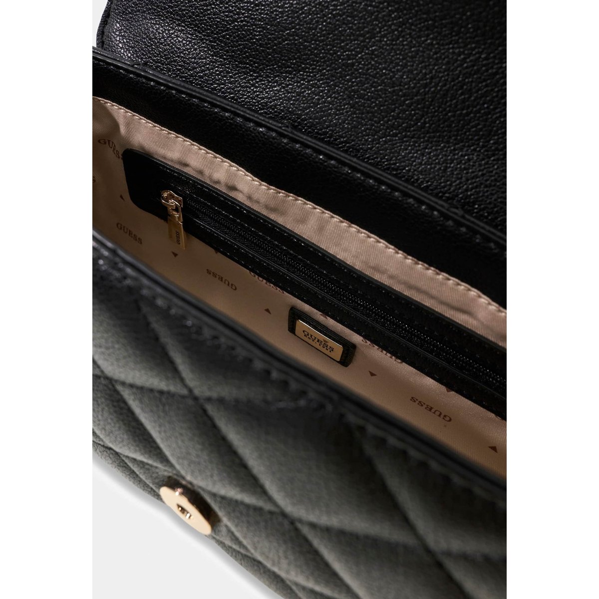 Sac À Bandoulière Matelassé Frances noir, GUESS