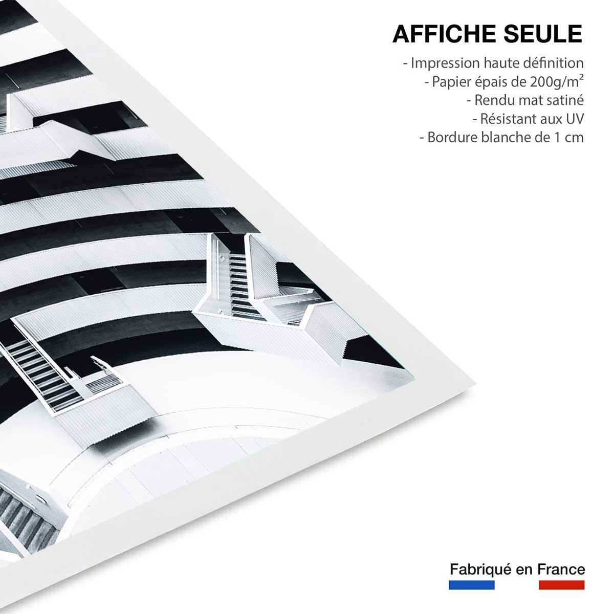 Affiche un escalier à paris affiche seule, HEXOA