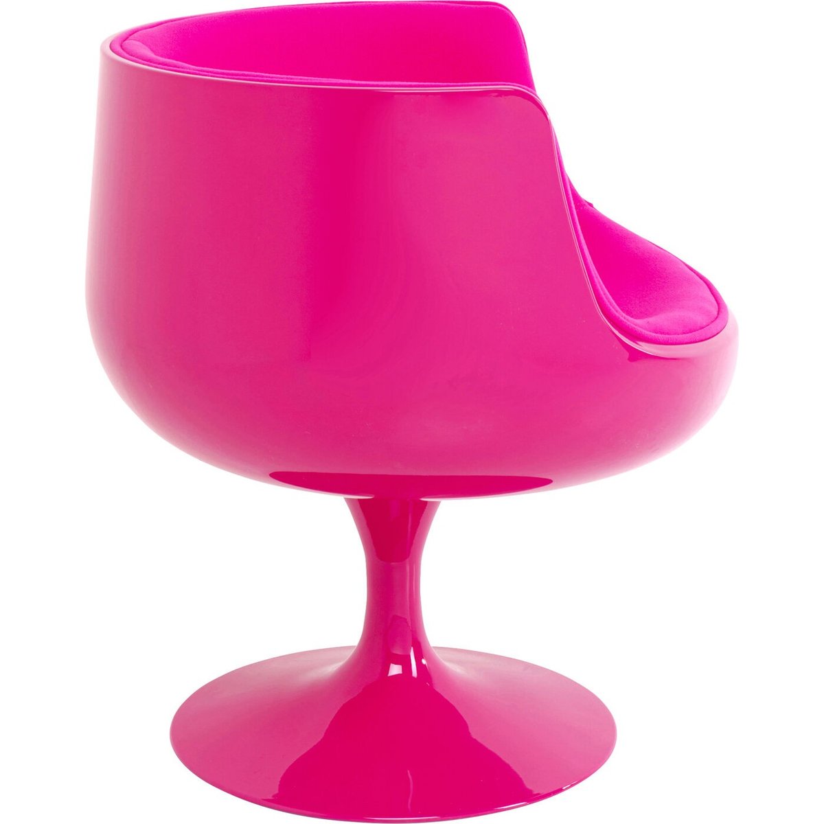 Fauteuil pivotant en polyester et fibre de verre, CLUB rose, KARE DESIGN