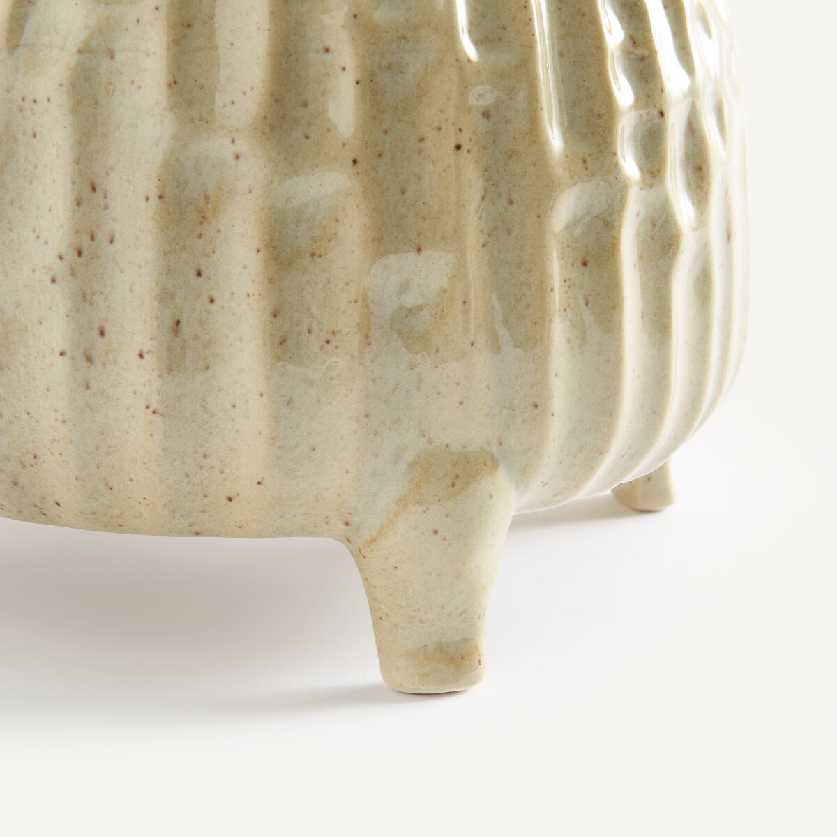 Cache-pot, en céramique brillante, hauteur 12,5 cm, ZIRA taupe, AM.PM