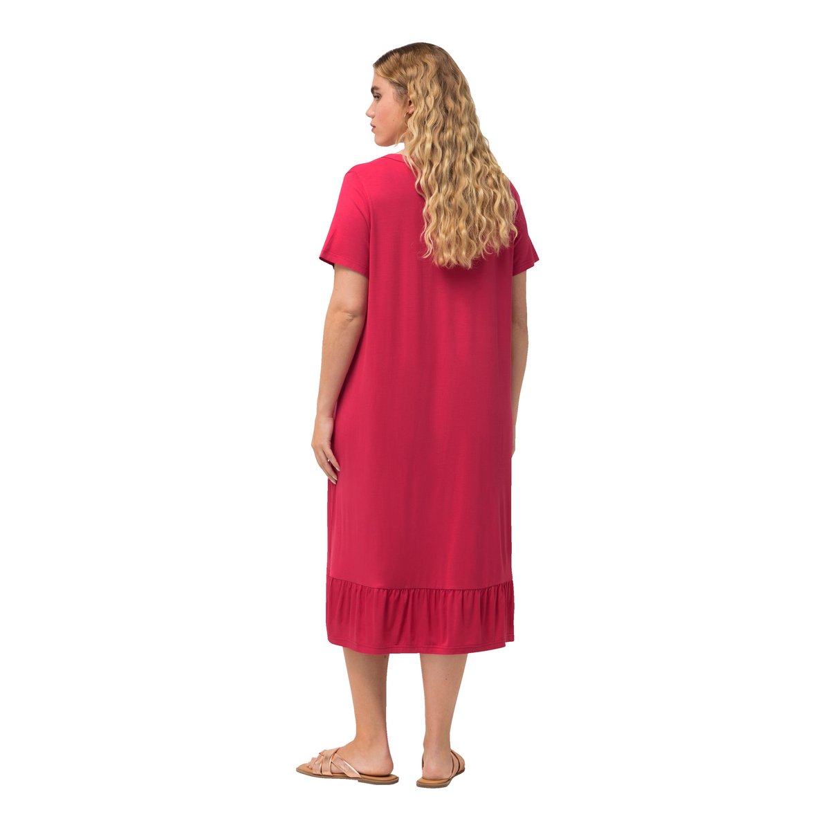 Robe midi en jersey rose foncé, ULLA POPKEN